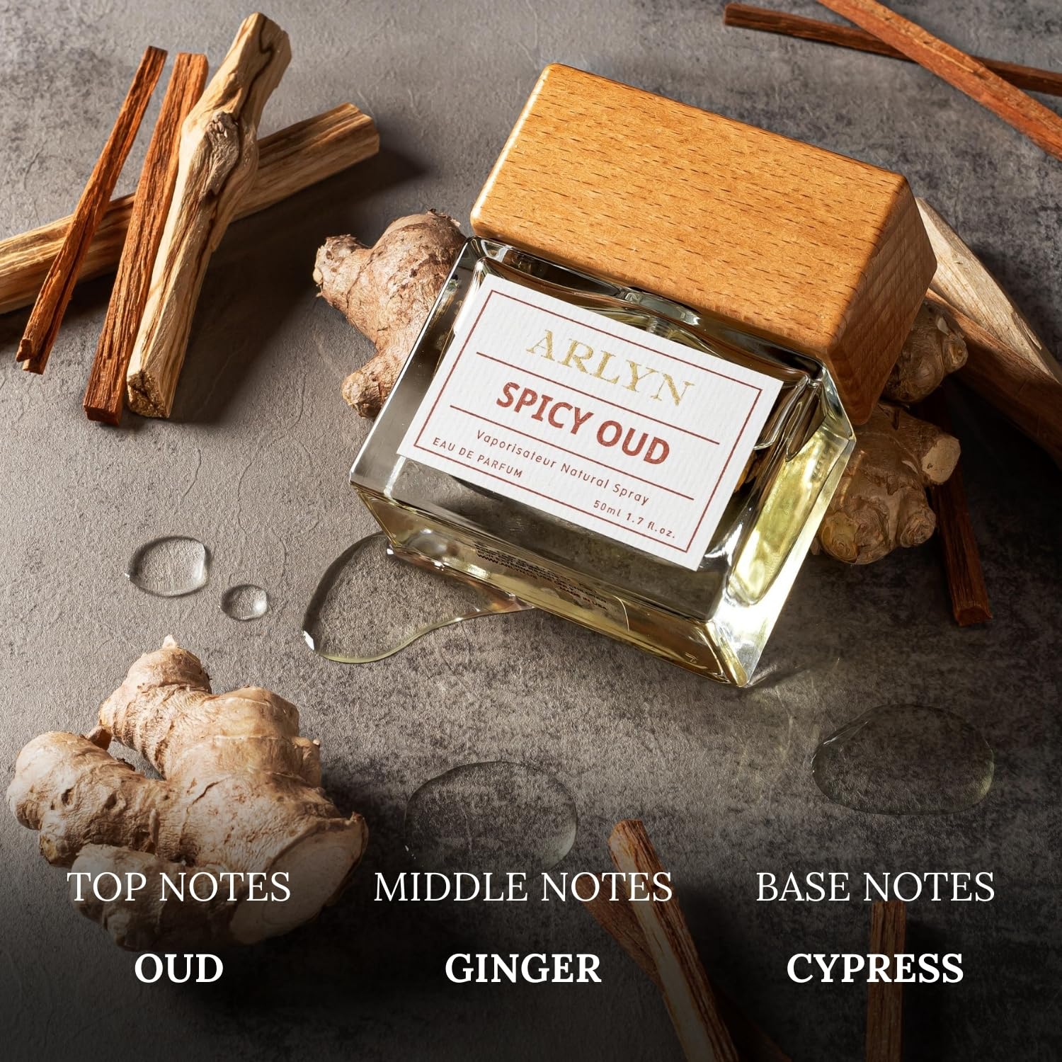 ARLYN Spicy Oud Eau De Parfum Inspired by T. Ford Oud Wood, Perfume for Men, Luxury Fragrance - Vegan, Cruelty-Free, and Eco-Conscious (1.7oz / 50ml)