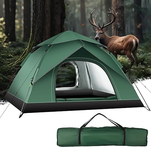 Miniatura 4 de Tienda de campaña para 1 o 2 personas, tiendas de campaña para camping, impermeables, ligeras, fáciles de instalar, de grado profesional, con lluvia