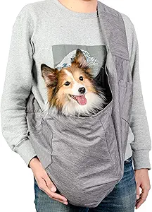 ARELLA Dog Sling Carrier for Small and Medium Dogs 10-20 lbs with Comfortable Adjustable Padded Shoulder Breathable Mesh for Travel Hands Free Daily Walk Outdoor Activities PDS08G