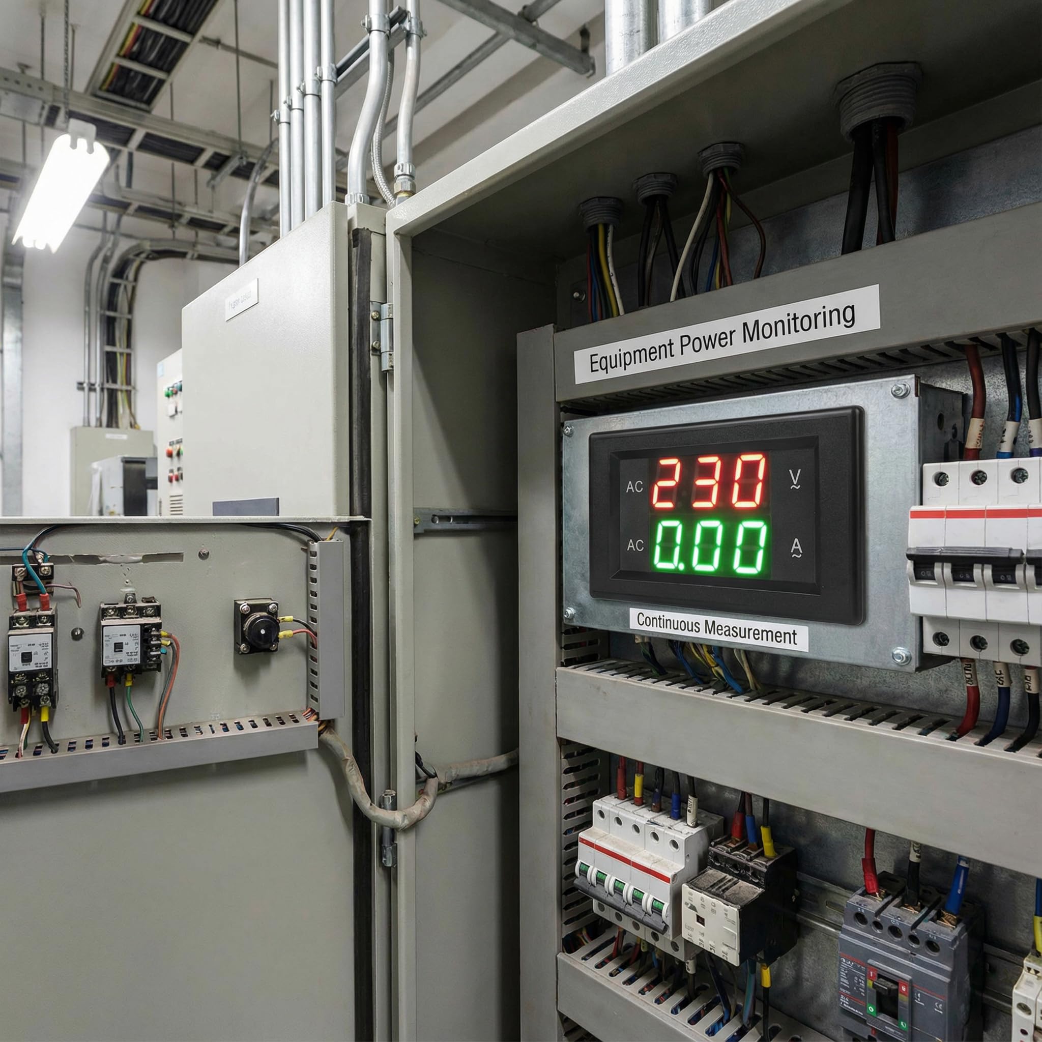 Voltmeter Amperemeter Modul, Digitales Voltmeter Amperemeter, 0-50A Strommessgerät LED Anzeige AC Ampere Meter, Digitalanzeige Spannungs Strom Messgerät mit Transformator AC130-500V