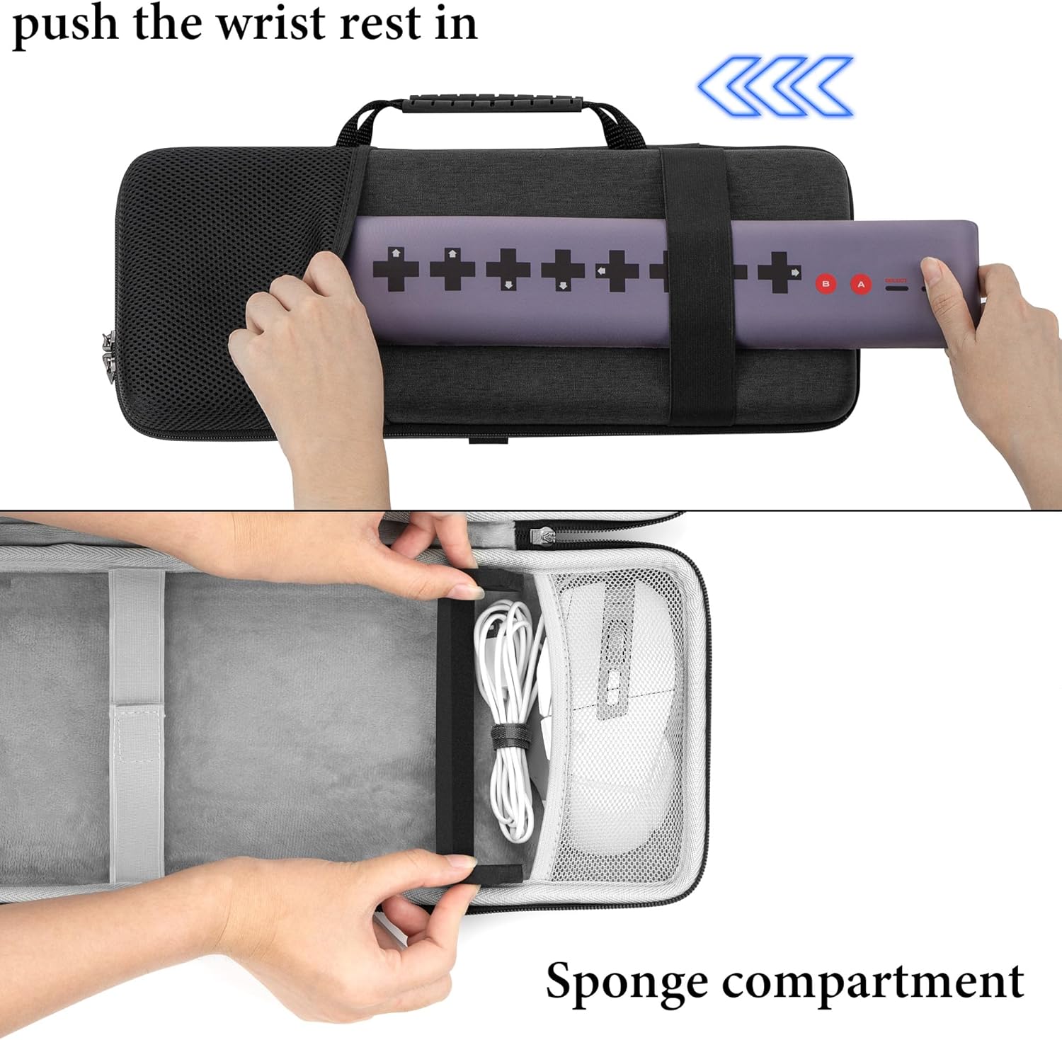 GEEKRIA 75% 84-Key Keyboard and Mouse Combo Case, Compatible with Aula F75 Pro / F75, Keychron K2 Version 2/ K2/ Q1/ V1, ASUS ROG Azoth 75%, Redragon K673 PRO, Hard Shell Travel Bag - Image 3