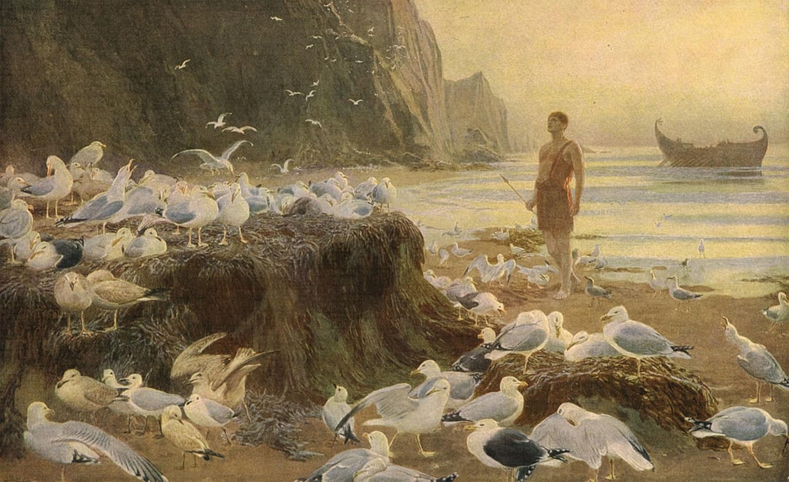 ARTXLXXBN Famous Painting Art Wall Decor Abstract Art Picture an Old World Wanderer by Briton Riviere Animal Pictures for Home Decor 60x90cm