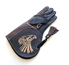 starlingukpk Guantes de piel de vaca suave de dos capas de calidad para piel de vaca, guantes de manejo de pájaros, guantes de mascota, color marrón negro.