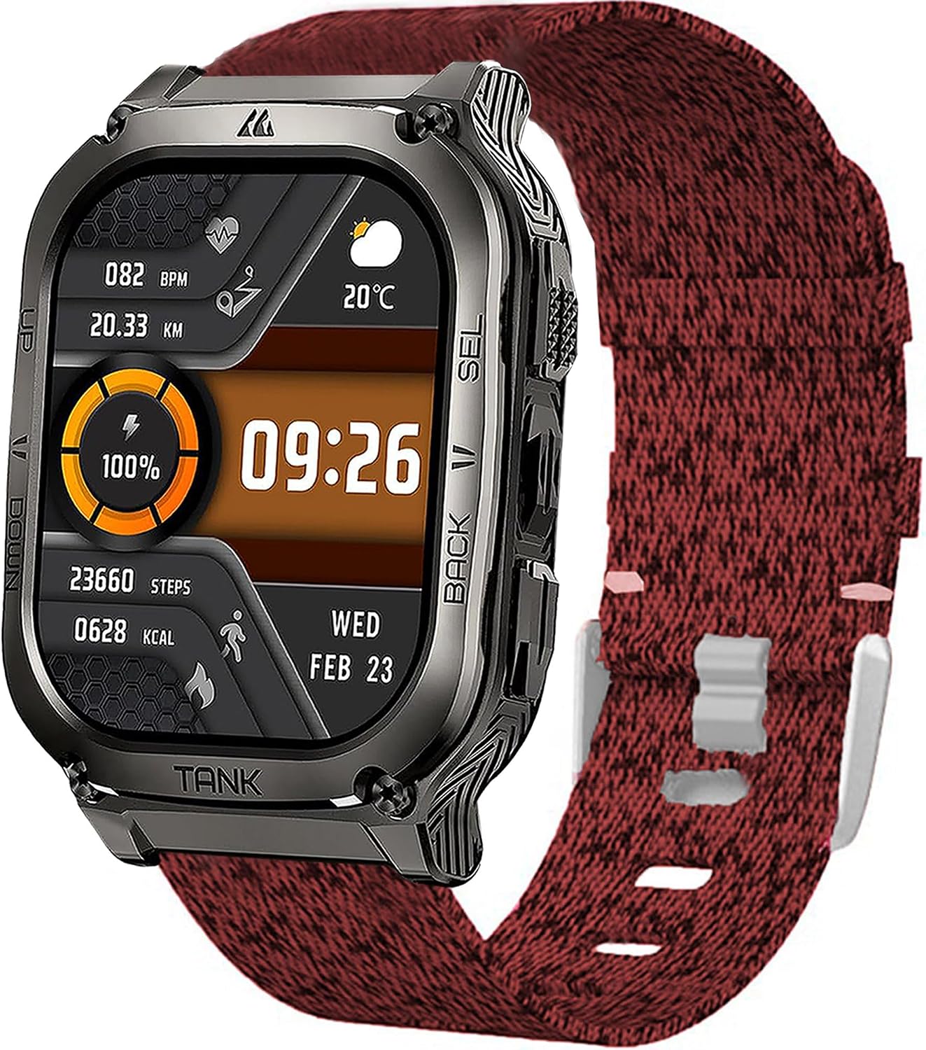 Lamshaw Compatible Smart Watch Bands, Nylon Replacement Strap for AMAZTIM M2/M3/C20 Pro/T2/T3, KOSPET Tank M2/M3/M3 Ultra/T2/T3/T3 Ultra, WalkerFit M2/M6 Ultra/M2 Pro
