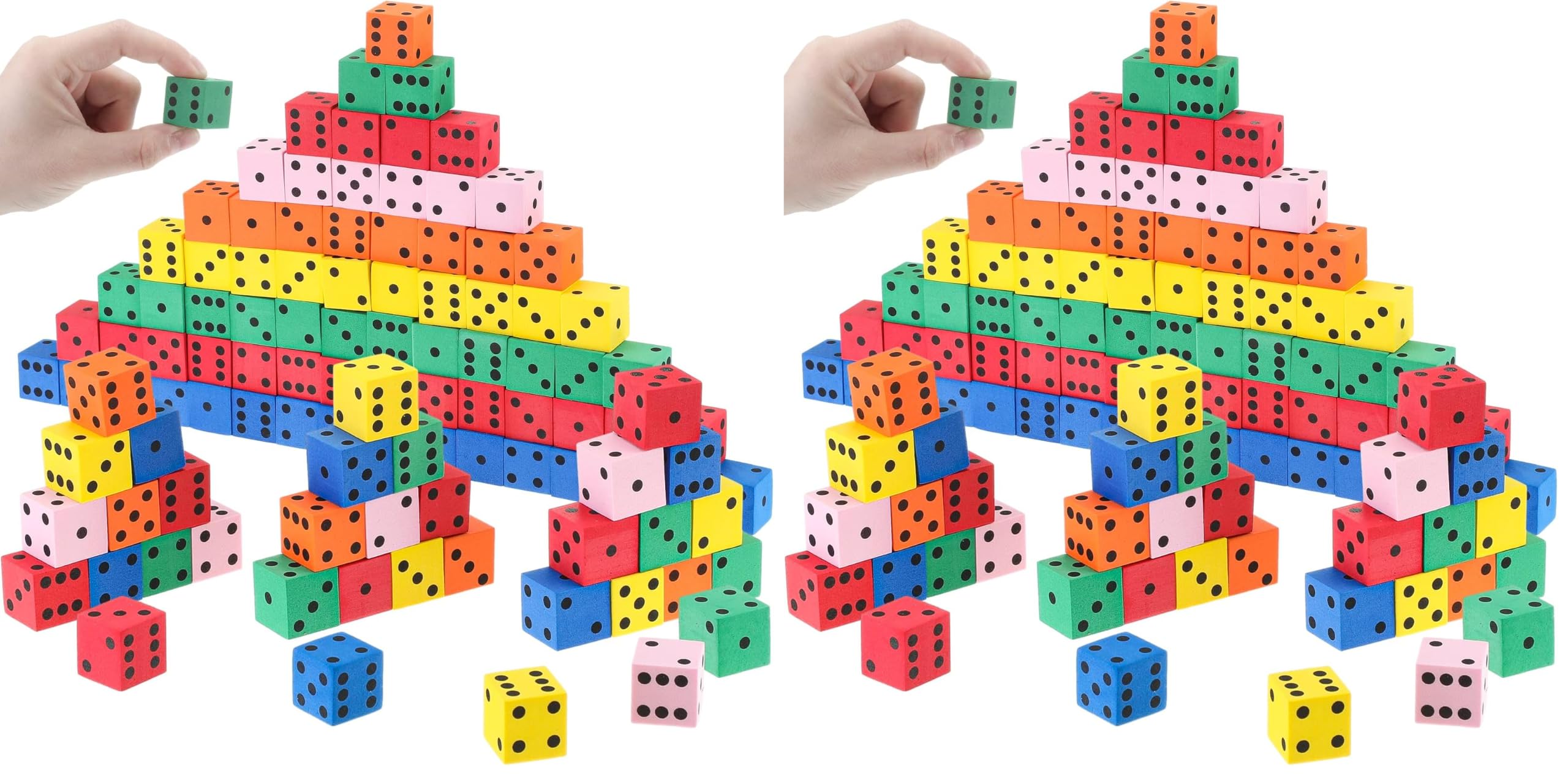 Bulk Foam Dice - 100 Yellow Dice for Games & Learning -10