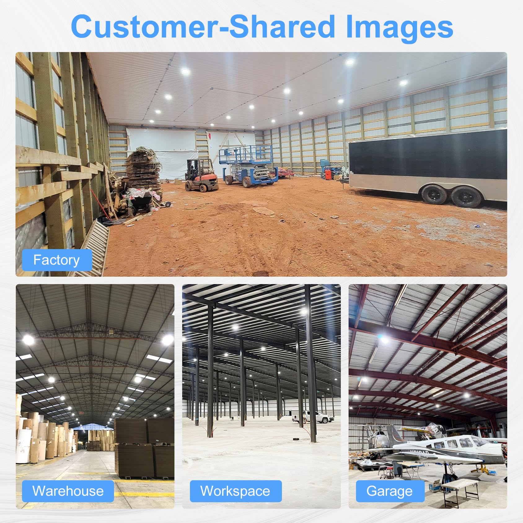 12 Pack 150W UFO LED High Bay Light 5000K 22500LM Ultra Bright IP65 Commercial Bay Lighting LED Shop — view 8