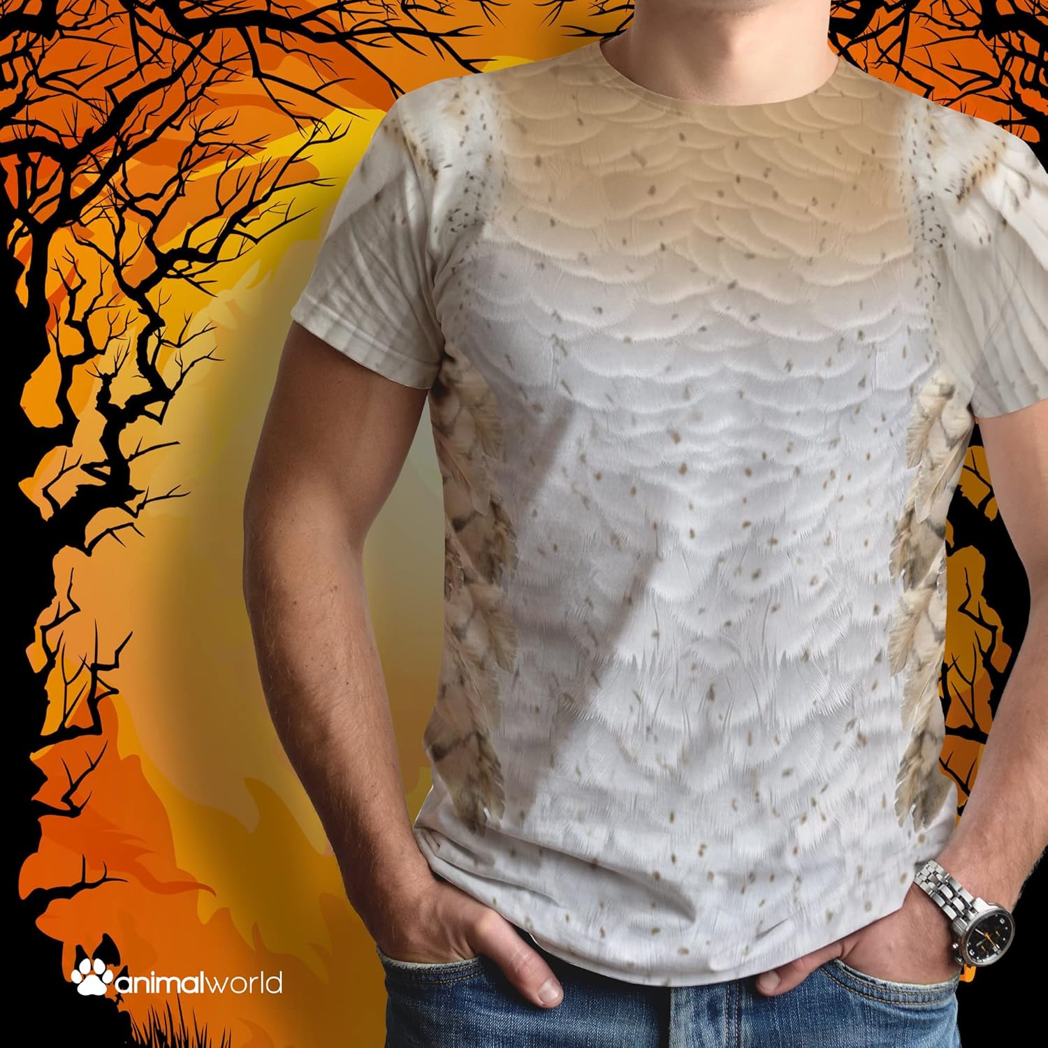 Halloween Barn Owl Costume All Over Adult T-Shirt