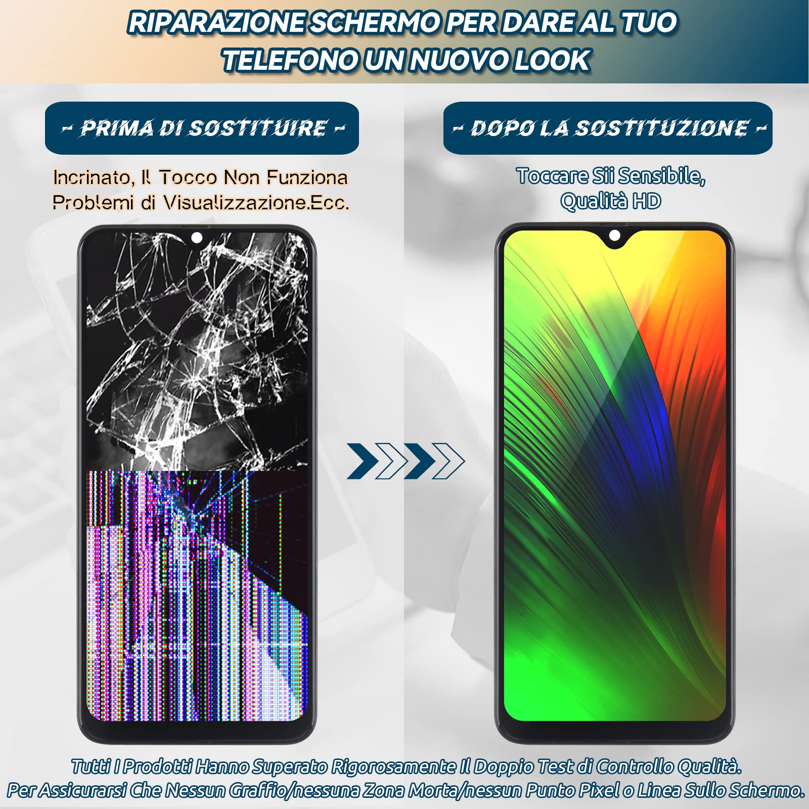 RongZy Schermo LCD per OLED Samsung Galaxy A50 SM-A505FN/DS A505FD A505F A505A A505 Display Touch Screen Digitizer Parti di Ricambio di Riparazione con Strumenti(Nero)