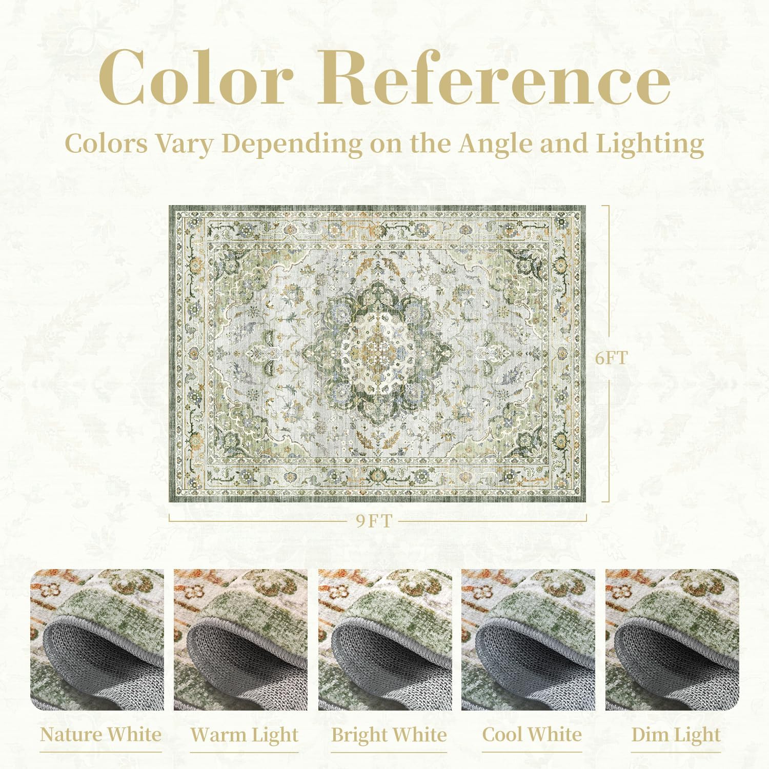 PADOOR Area Rug,Rugs for Living Room,Soft Green Rugs for Bedroom,Machine Washable Rugs Non Slip Carpet,Rug for Dining Room Living Room Bedside Office