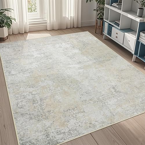Miniatura 63 de Alfombras de área de 9 x 12 pies para sala de estar, lavables: Alfombra grande abstracta para comedor, dormitorio, alfombra antideslizante de 9 por
