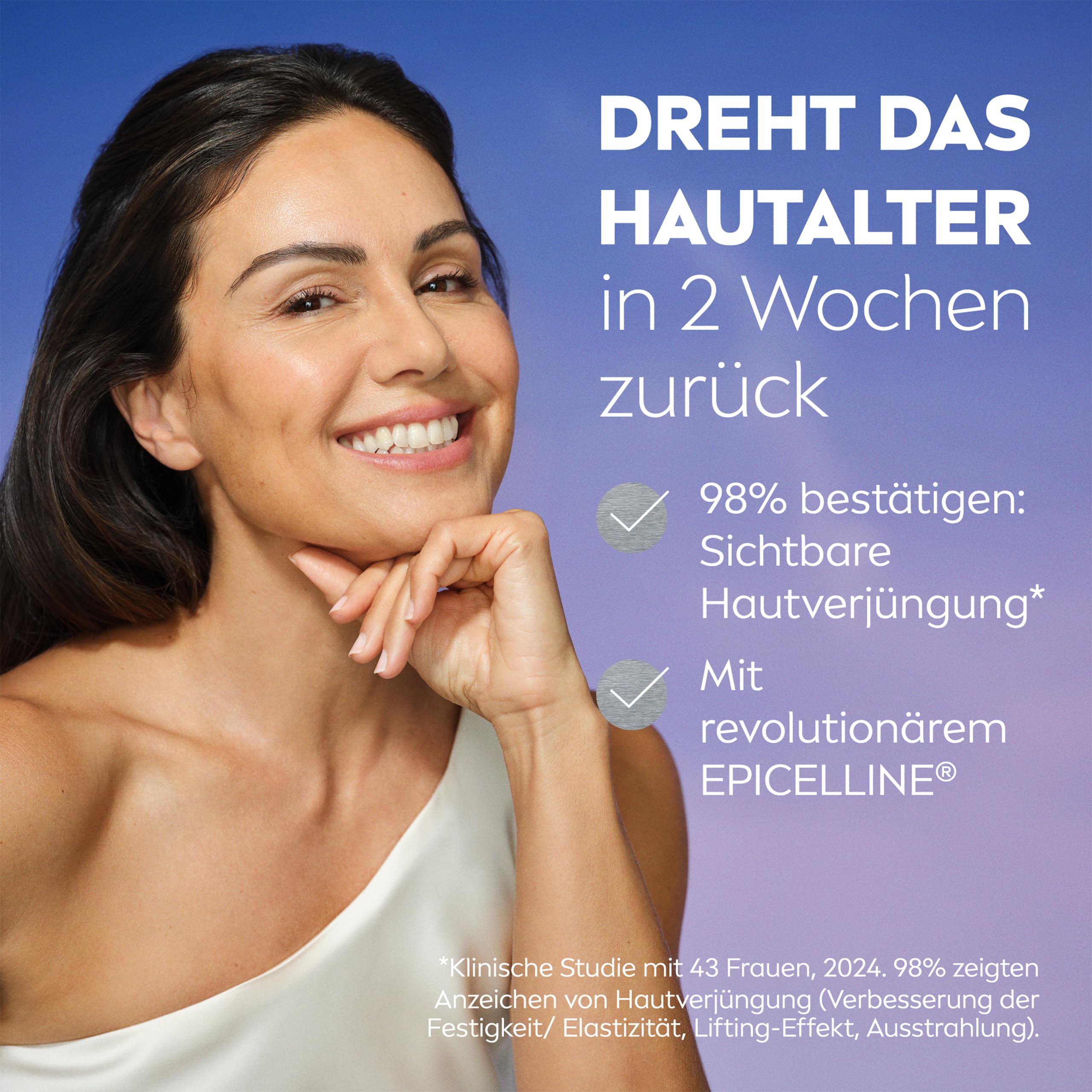 NIVEA Cellular Epigenetics Verjüngendes Serum mit EPICELLINE, setzt das Hautalter in 2 Wochen zurück, revolutionäre Gesichtspflege mit 3 Arten Hyaluronsäure (30 ml)