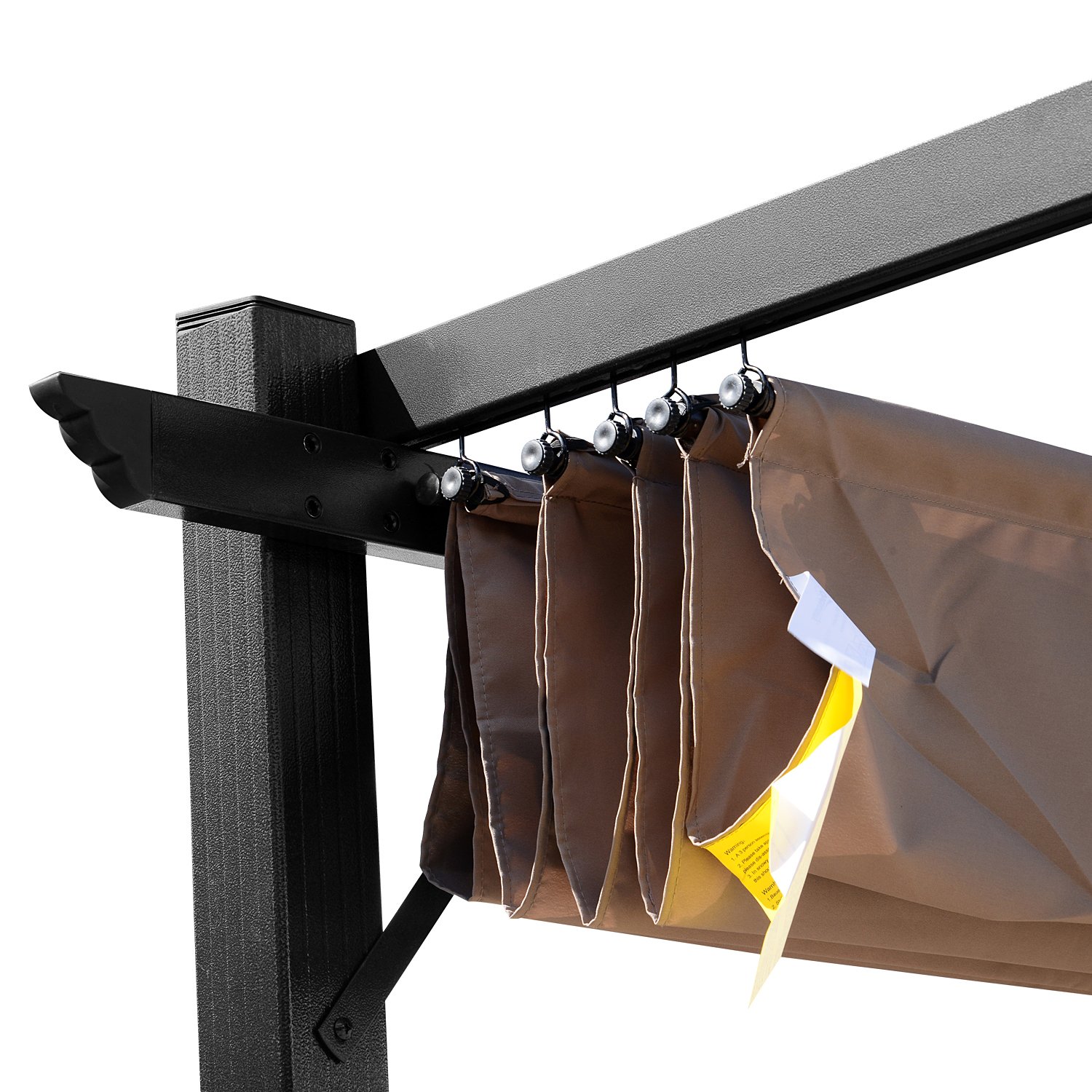 Outsunny Pergolato da Giardino 3x4m Gazebo Pergola Esterno Grigio Marrone