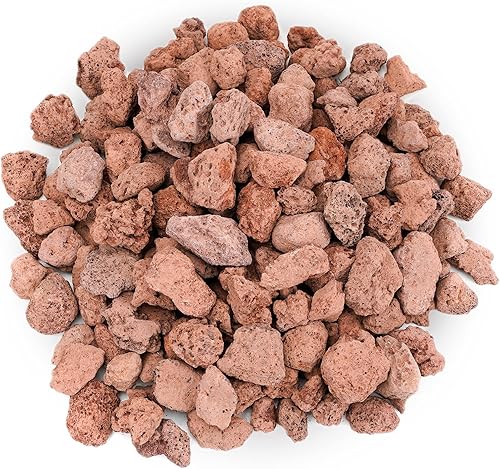 Onlyfire Piedras de lava volcánica de roca de lava roja de 10 libras para fogatas de interiores y exteriores, chimeneas, parrilla de gas y