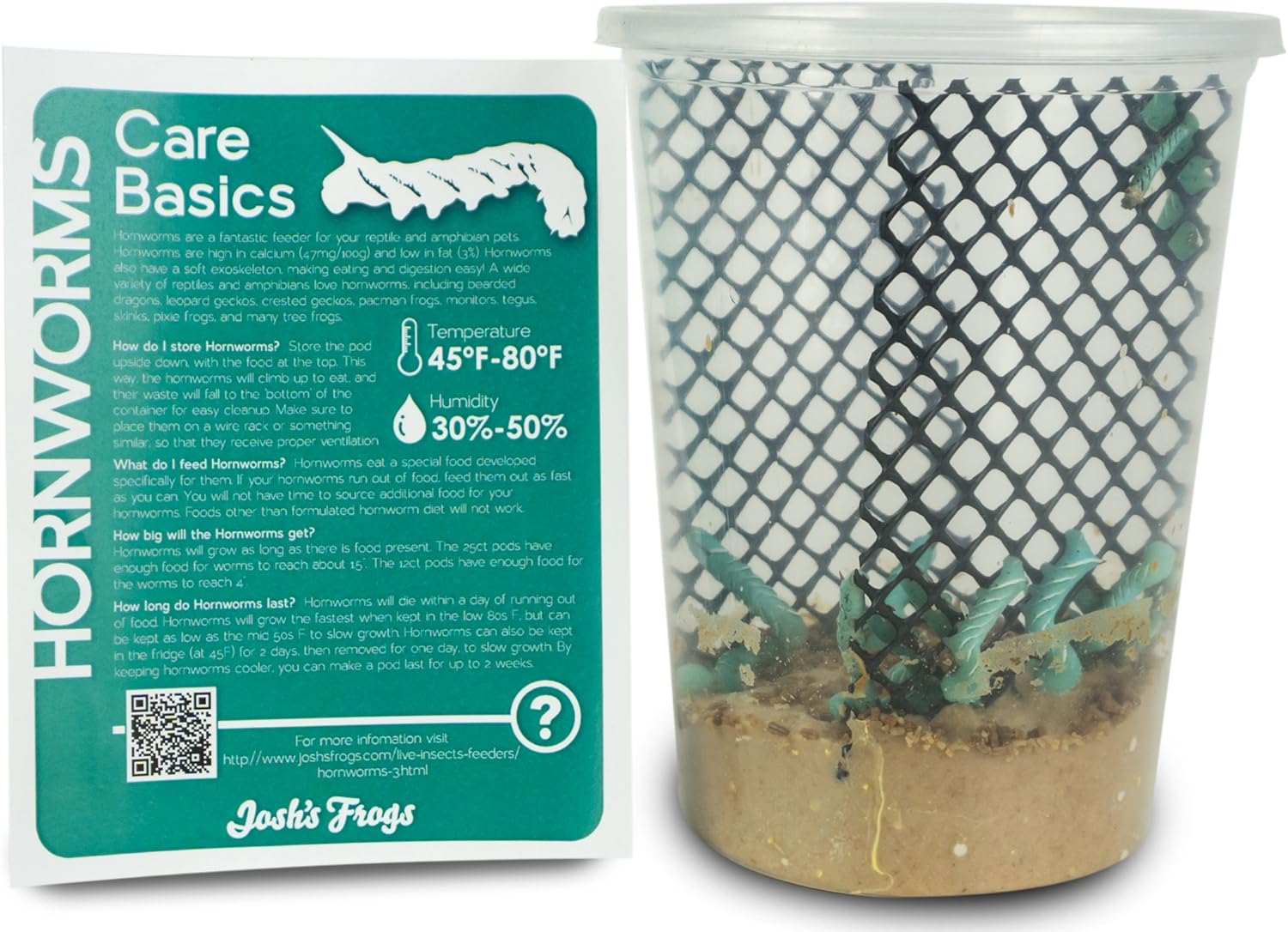 Josh's Frogs Hornworms Habitat Cup (12 Count Cup) Pet