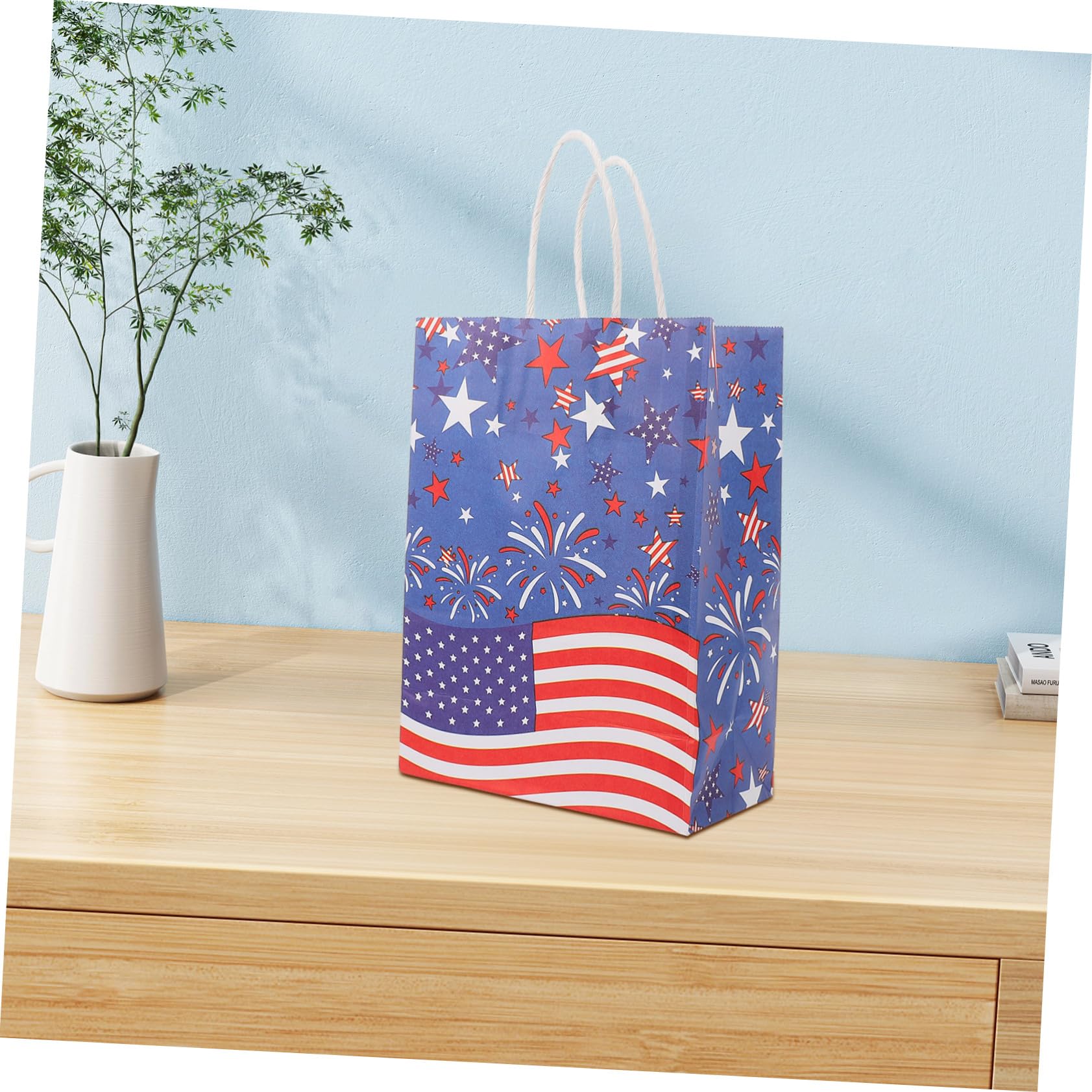 NUOBESTY 3 Sätze Geschenktüte Zum Unabhängigkeitstag Geschenktüten Mit Griffen Mittlere n Große Festival-n Groß Papier 12 Stück * 3