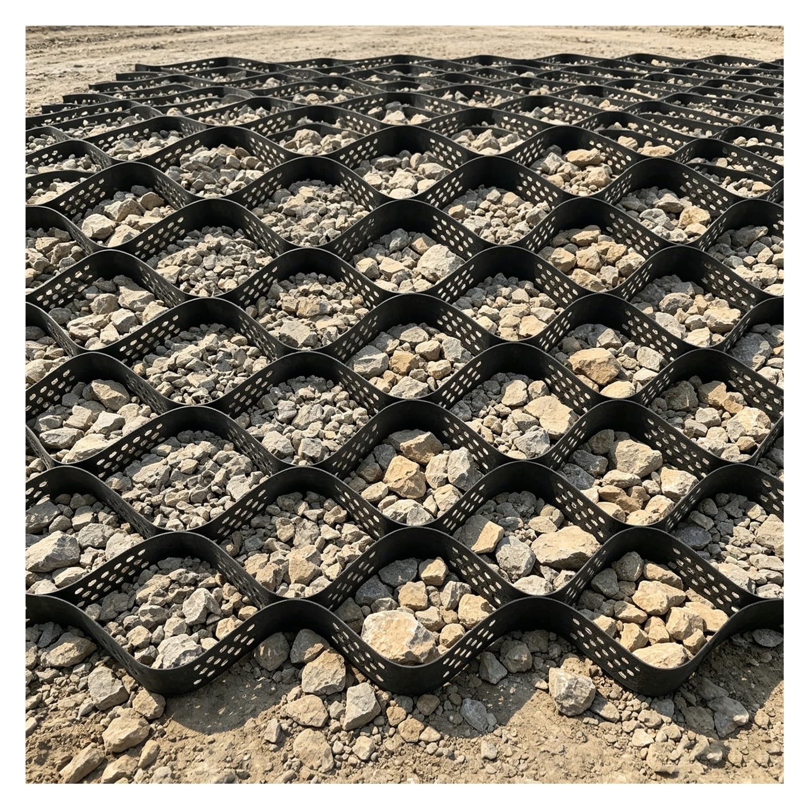 Geosiatka Stabilizator Nawierzchni Żwirowej Z Grochu, System Przepuszczalnej | Rozszerzenie O Strukturze Plastra Miodu 40x40 Cm, Do Parkowania Samochodów(6x8m/19.7x26.2ft)