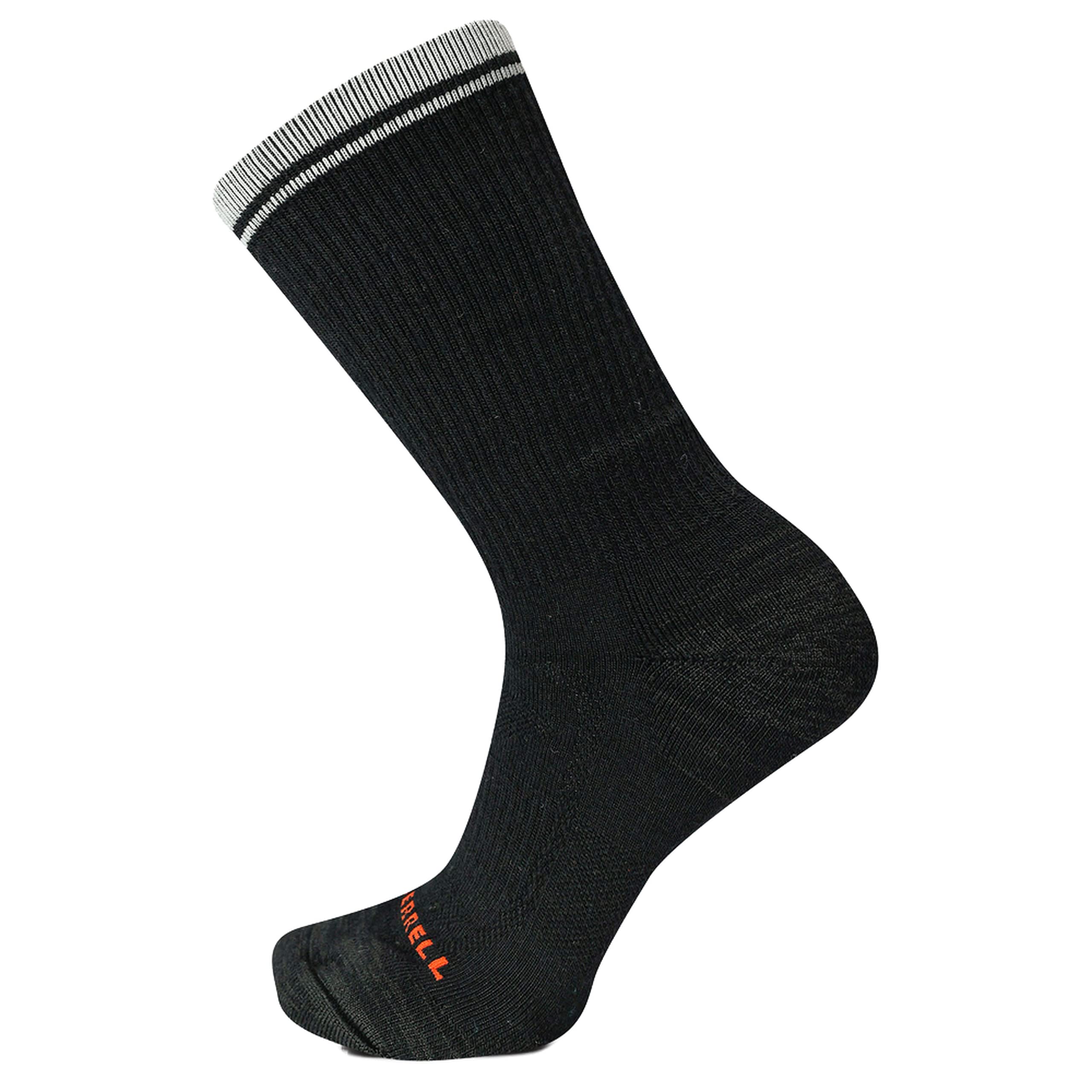Merrell Unisex's Zoned Lightweight Hiking Crew Sock, Black, Medium-Large