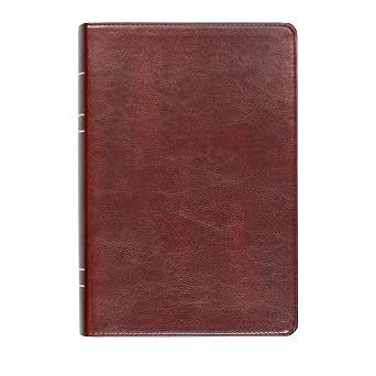 LSB Holy Bible, Large Print, Reddish-Brown Imitation Leather Legacy Standard Bible in a Single-Column, Wide-Margin, Lay-Flat, Red Letter with 2 Ribbon Markers, 40 GSM Paper & Gold Gilded Pages