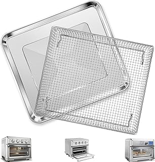 GCQ Air Fryer Basket Tray for Cuisinart TOA-60 TOA-65 TOA-70 Toaster Air Fryer Convection Oven, 12.4 * 11'' Mesh Air Fryer Steel Basket Wire Rack Accessories Parts, Dishwasher Safe