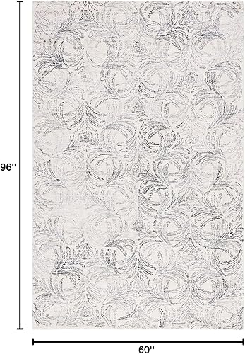 Miniatura 18 de MARTHA STEWART x SAFAVIEH MSR3528F - Alfombra contemporánea hecha a mano de 8 x 10 pies, color marfil/gris