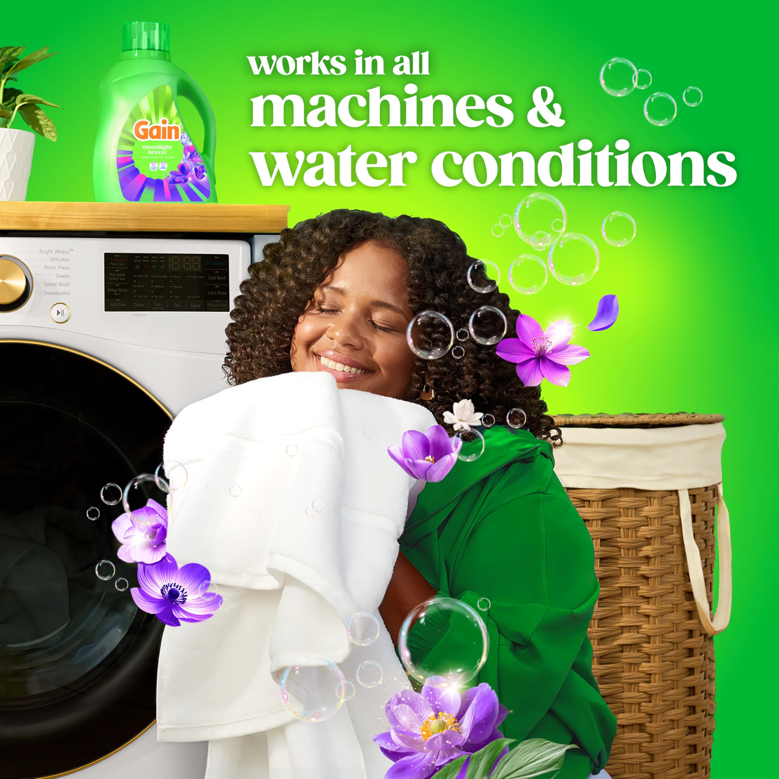 TONOMOGentle Laundry - Detergente líquido Moonlight Breeze Scent, 45 cargas, 1,922 ml, 2 unidades, compatible con HE