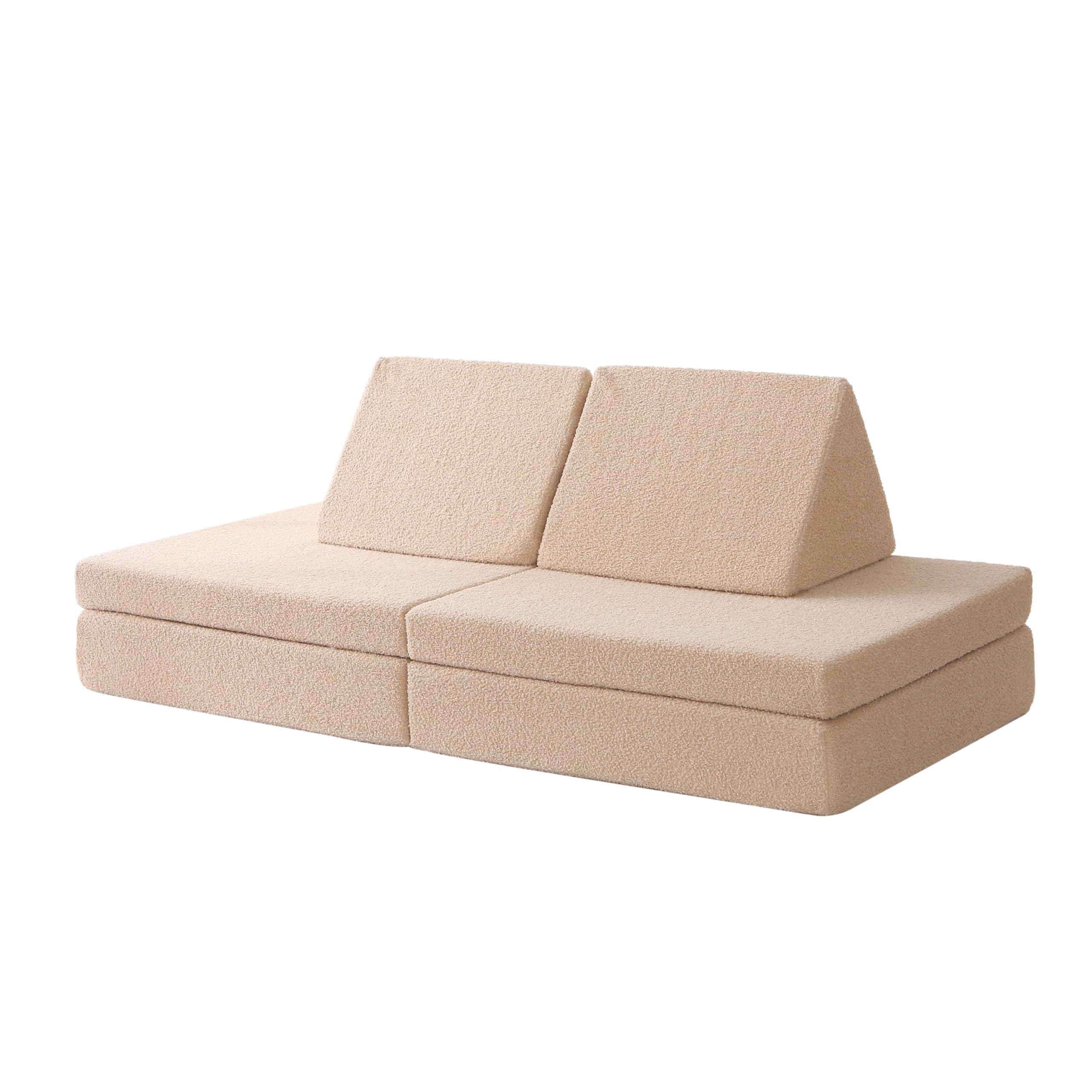 Hakuna Matte Modulares Kindersofa gemütliches Entspannen 150x66x52.5cm | Spielsofa für Kinder aus extra weichem Teddystoff Kinder-Couch mit maschinenwaschbaren Bezügen, für kreatives Spielen