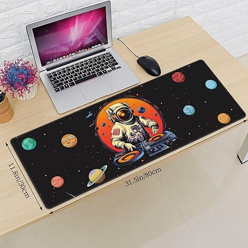 Miniatura 10 de Bonita alfombrilla de mouse morada de mariposa brillante de 11.8 x 31.5 pulgadas, accesorios de escritorio, base de goma antideslizante grande y