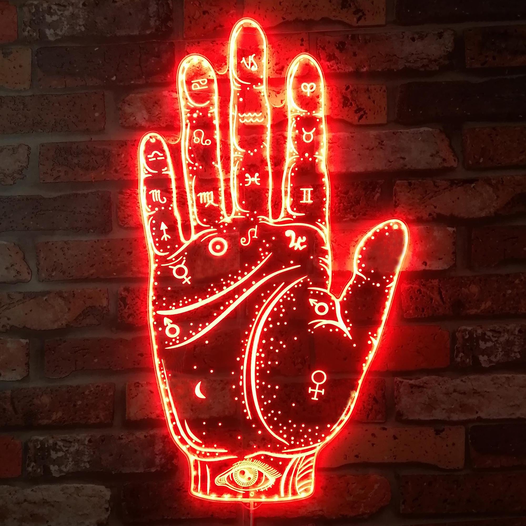 ADVPRO Fortune Teller Welcome Hand Palmistry Diagram Psychic RGB Dynamic Glam LED Sign - Cut-to-Edge Shape - Smart 3D Wall Decoration - Multicolor Dynamic Lighting st06s66-fnd-i0033-c โ image 1