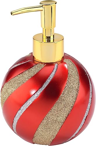 Avanti Linens - Dispensador de jabónbomba de loción, accesorios de encimera, decoración de baño de Navidad (colección navideña, adorno rojo)