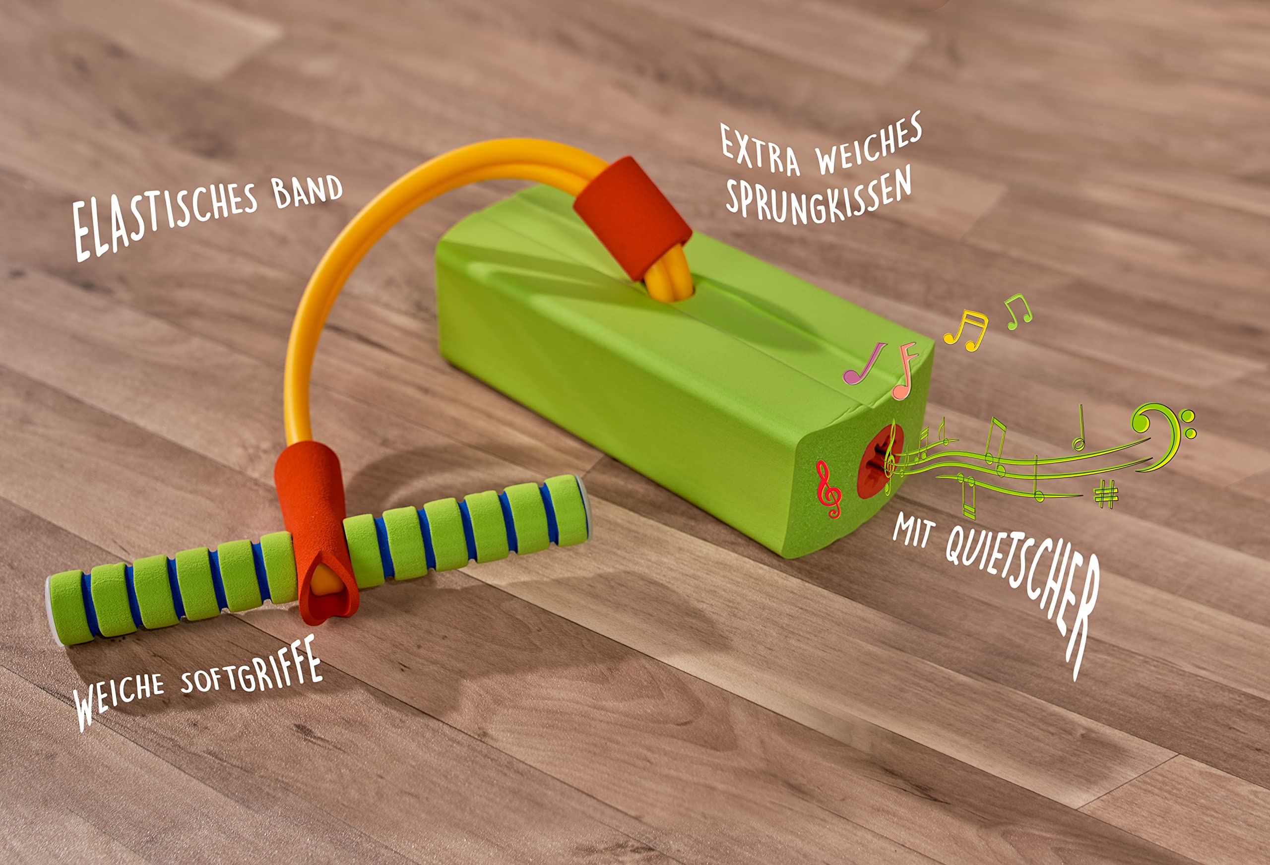 Simba 107306087 - Pogo Jumper, extra weiche Sprungplattform, Springen, Hüpfen, Stelzen, Gartenspielzeug, Outdoor, mit Quietscher, 40-90cm, ab 3 Jahren (Packung mit 2)