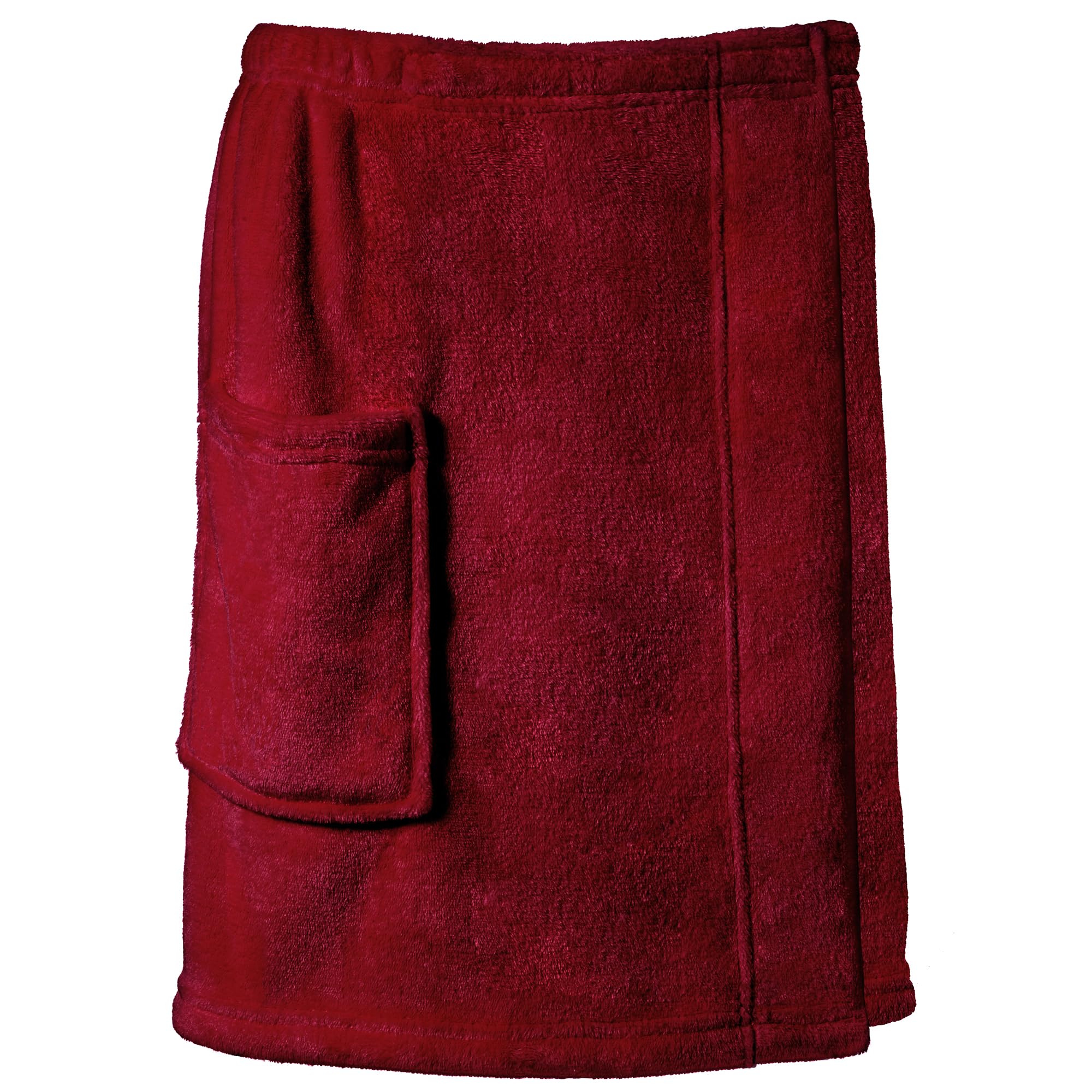 CelinaTex Happyfun Kilt kurz L/XL 56 x 163 cm Bordeaux Mikro-Flanell Saunakilt Mikrofaser Saunasarong