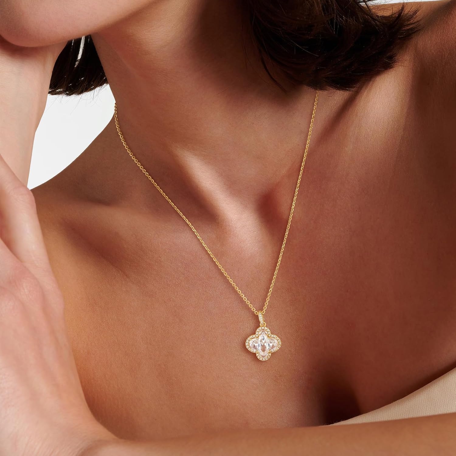 VACRONA Gold Pendant Necklaces for Women 14K Gold Plated Dainty Necklace Elegant Jewelry Gifts - Image 6