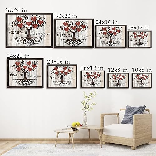 Miniatura 6 de Dazella Regalos personalizados para el Día de la Madre para la abuela de nieto, nieta, regalos de cumpleaños únicos para la abuela, letrero de árbol