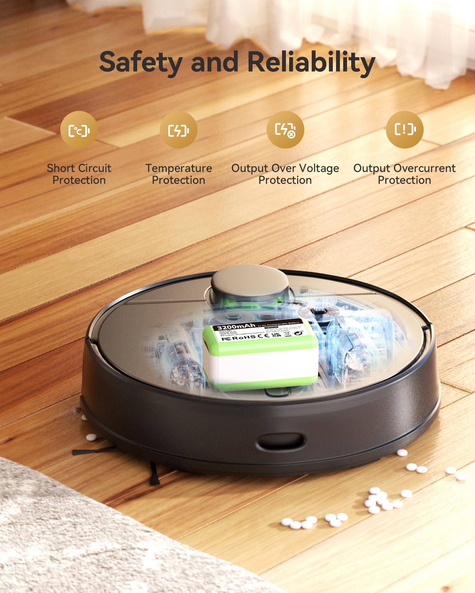 Batteria di ricambio 14,4 V 3200 mAh per eufy RoboVac G10 G20 G30 G35 G40 Hybrid, compatibile con RoboVac 11 11S MAX 12 15C 15C Max 25C Max 30 30C 30 Max 35C, Ecovacs Deebot N79 N79S DN. 622, batteria