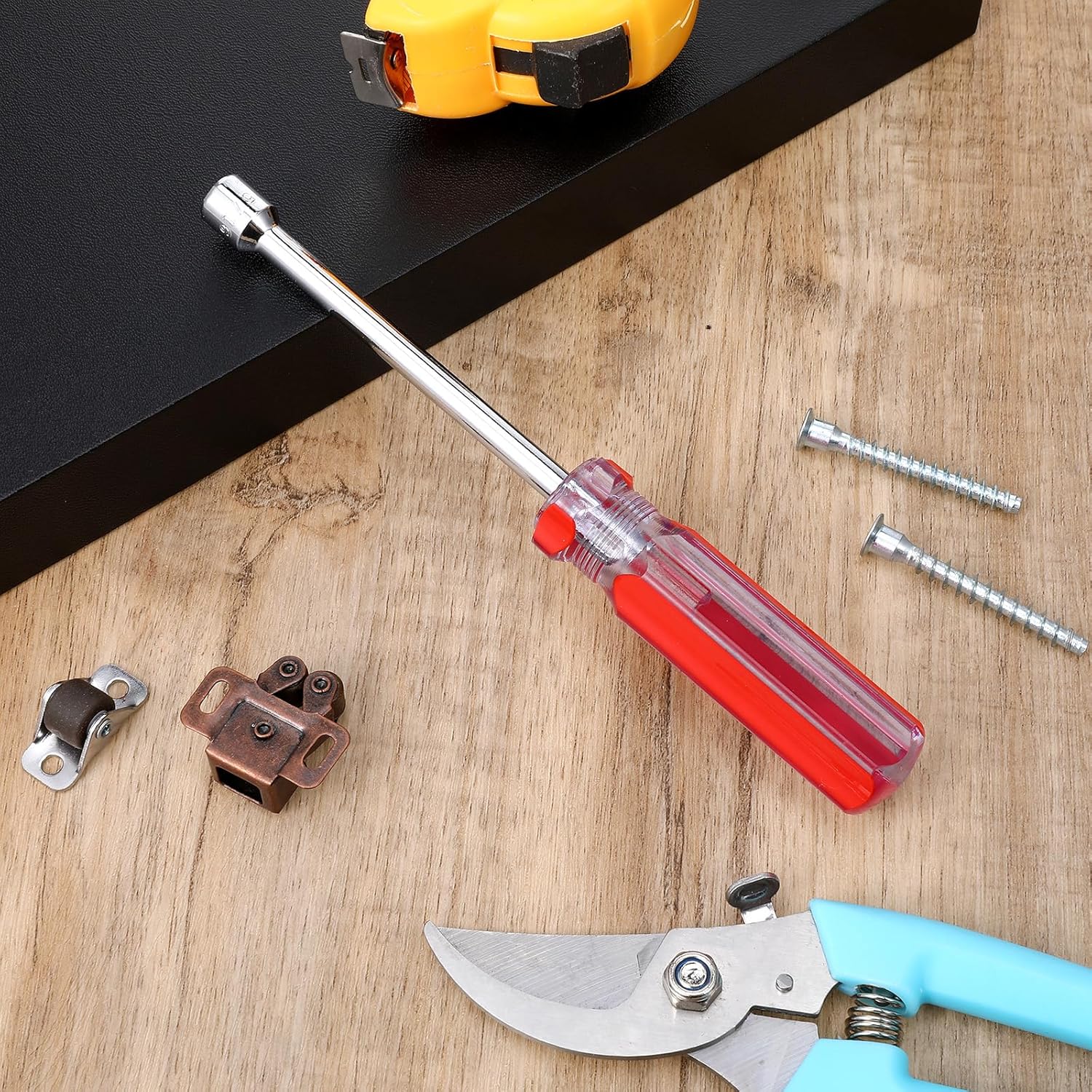 5/16 Inches Hex Socket Wrench Screwdriver, High-Carbon Steel Hex Nut Driver with 3.7 Inch Hollow Shaft and Cushion Grip Handle for DIY, Hand-Making, Repairs