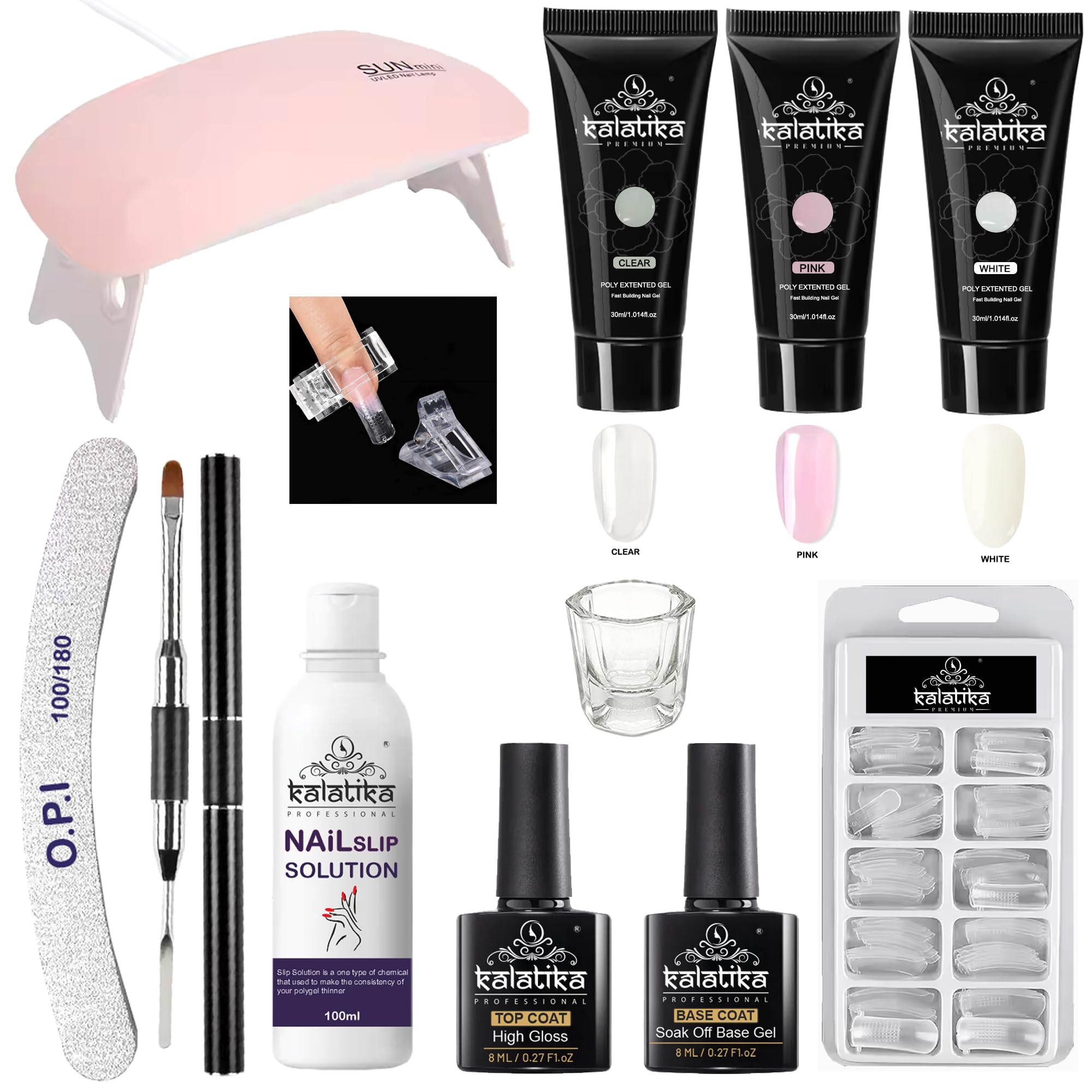 Kalatika Polygel Nail Extension Kit – 3 Colors (Clear, Pink, White) – 30ml Tubes | Professional Nail poly Gel for Salon & Home Use | Long-Lasting, Easy to Shape & Cure-image-25