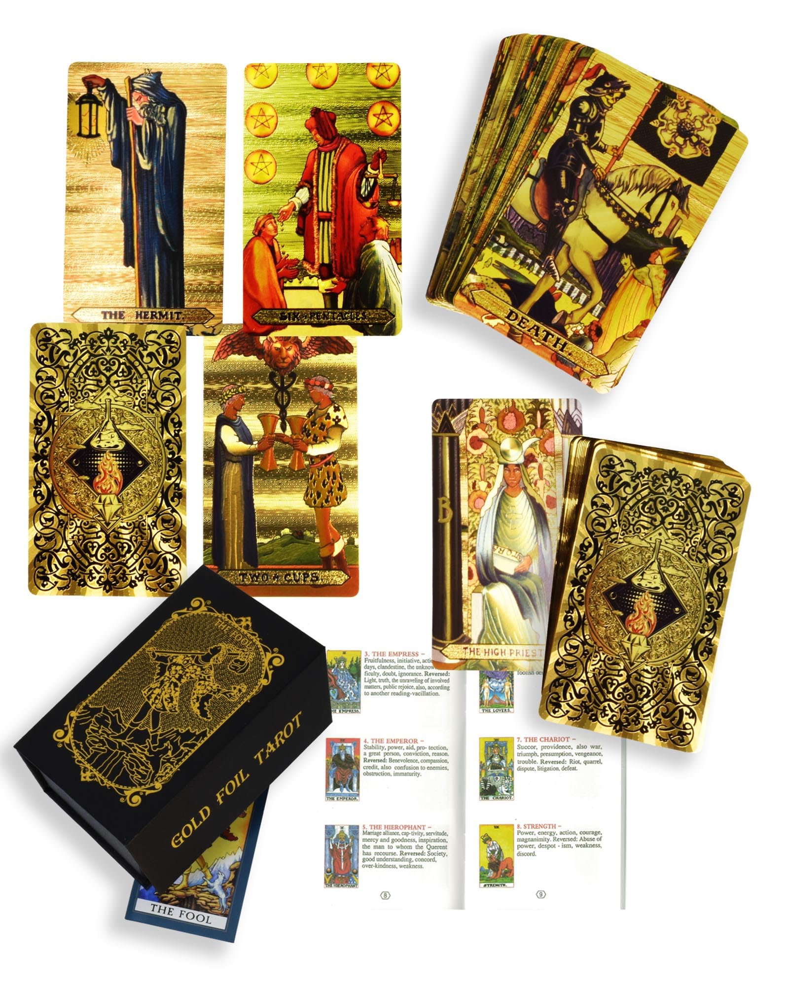 Generico Mazzo Di Tarocchi Delle Streghe – Pocket Edition, Carte In Rame, Per Principianti, Con Collana Inclusa - 6