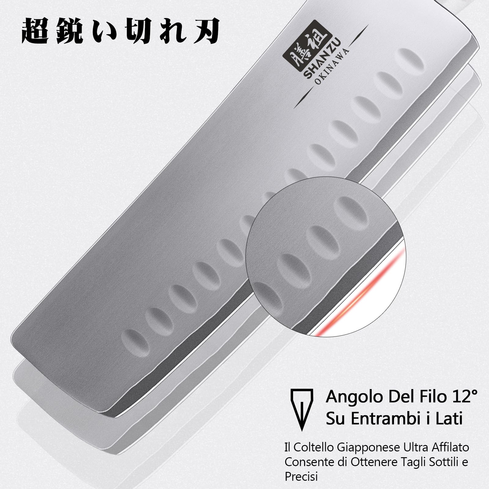 SHAN ZU Coltello Nakiri 18cm, Coltello da Cucina Giapponese per Carne e Verdure, Coltello da Chef Lama Acciaio Inossidabile ad Alto Tenore di Carbonio 10Cr15Mov e Impugnatura Ergonomica in Legno Pakka