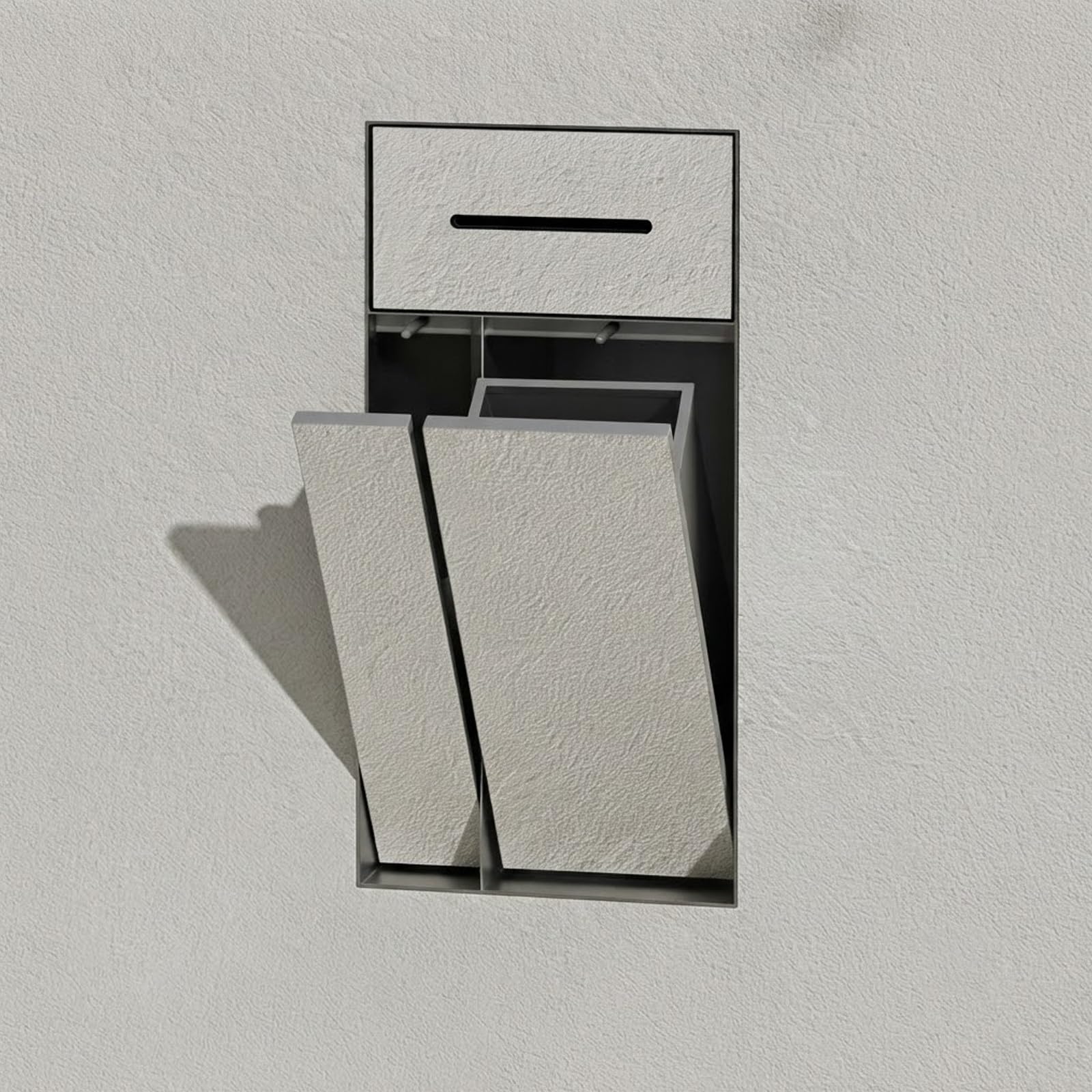 Nicho de Pared, 5-en-1 de Acero INOX 304, Armario Empotrado con Papelera Oculta & portarrollos, Diseño Minimalista para alicatar