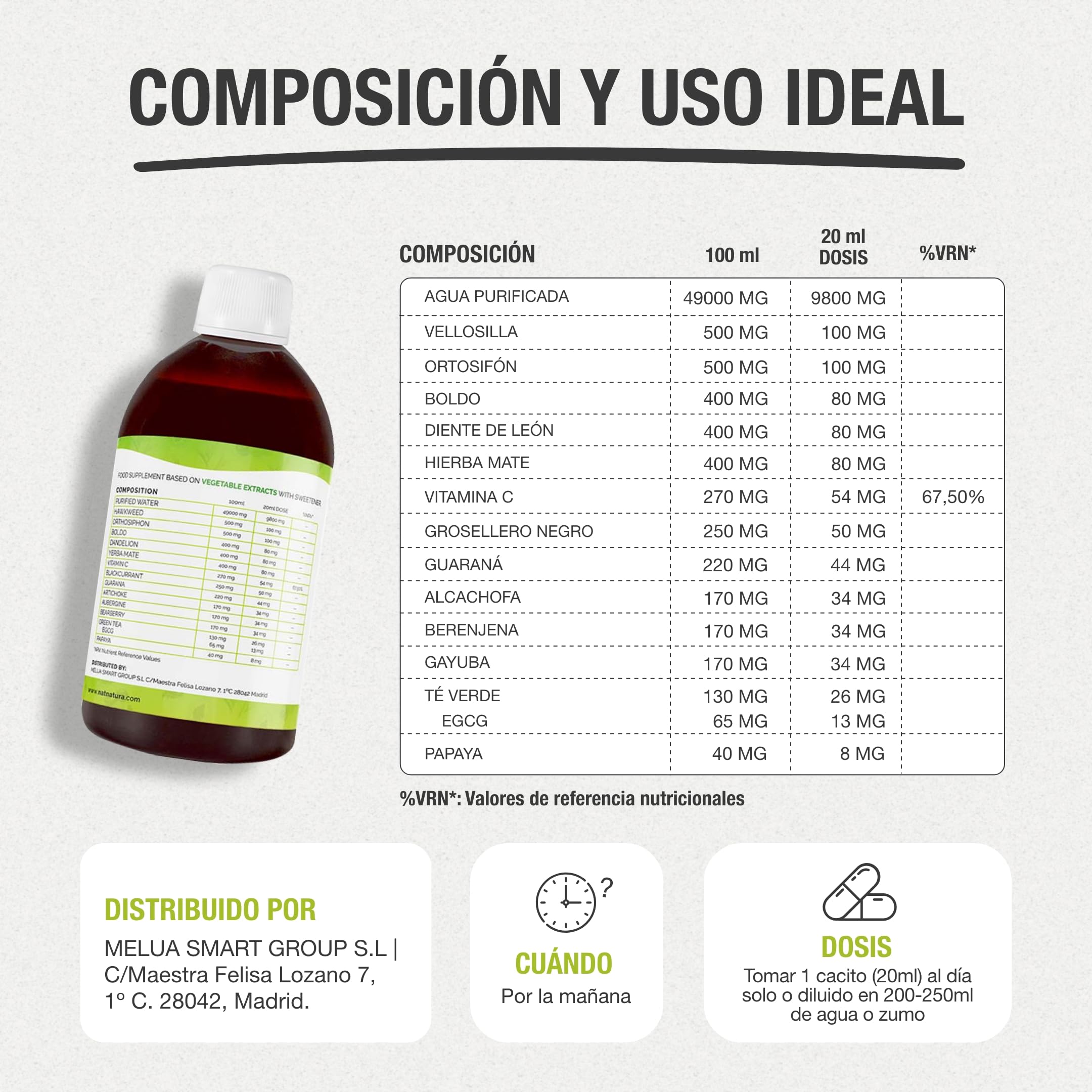 Detox Jarabe con extractos de plantas 500 ml | Sabor frutos rojos | Complemento alimenticio líquido | Vegano y sin gluten | Natnatura Health & Beauty