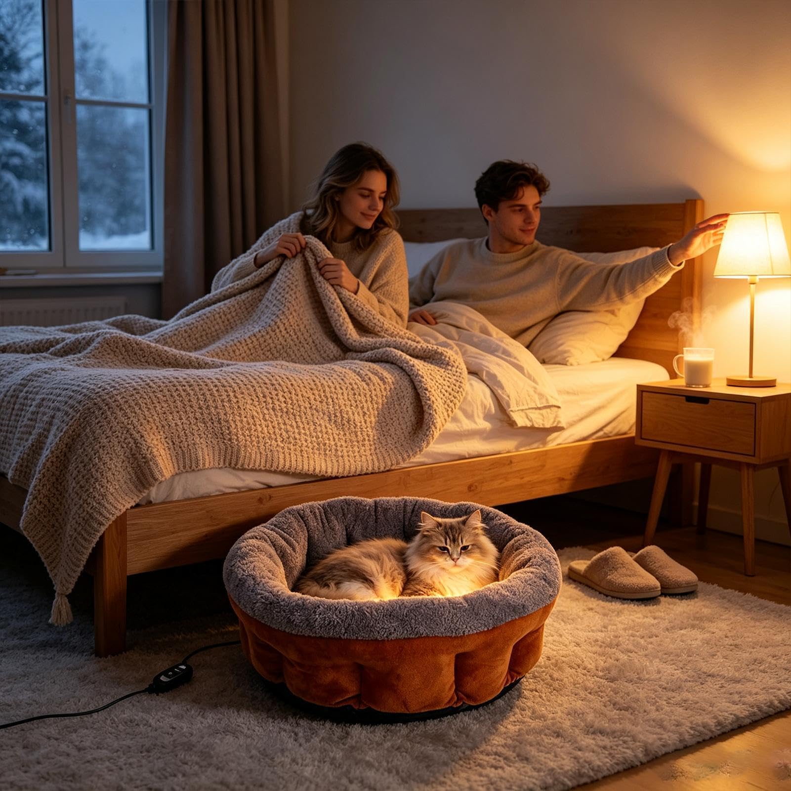 Beheiztes Katzenbett Indoor Weiches Wärmendes Waschbares Haustierkissen Mit | Beheiztes Indoor-Katzenbett Für Kätzchen, Welpen, Hunde, Zuhause, Wohnzimmer, Schlafzimme