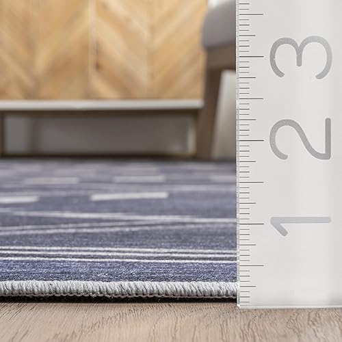 Miniatura 6 de nuLOOM Joni - Alfombra tribal lavable a máquina para interiores y exteriores, 6 x 9 pies, color azul