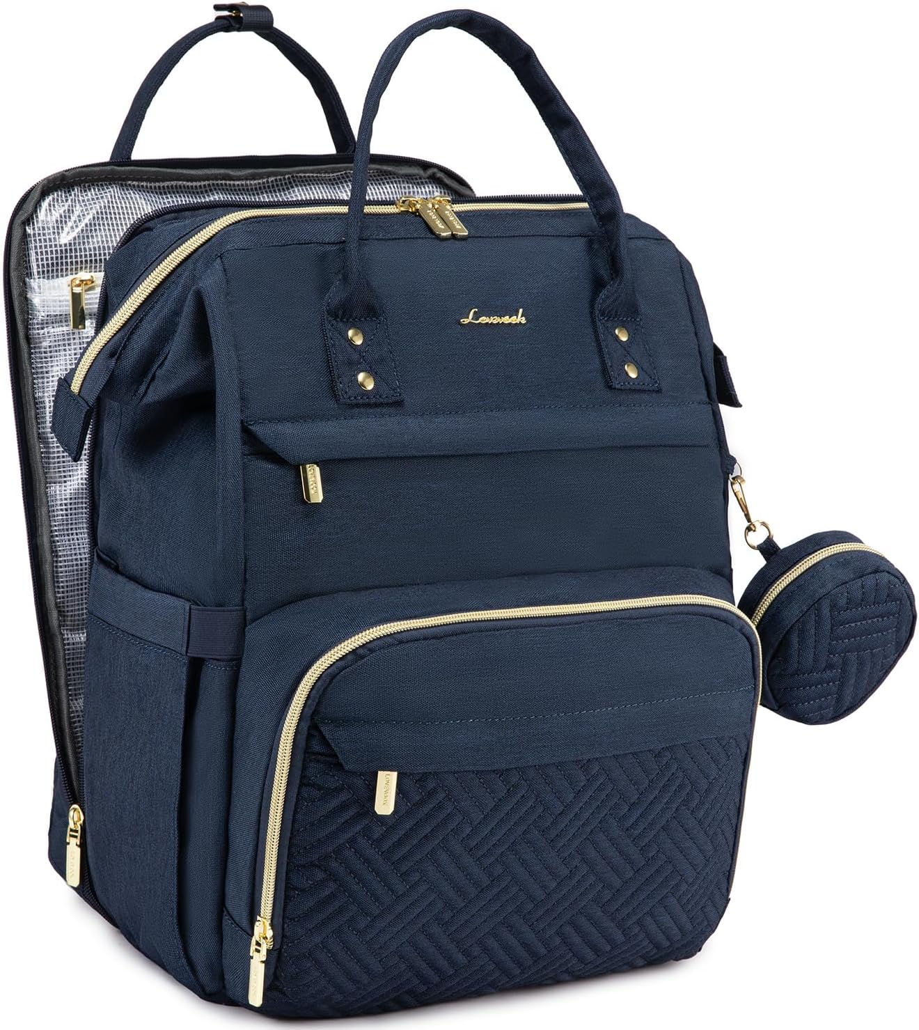 LOVEVOOK Diaper Bag Backpack, Multi functions Baby Bags with Diaper Compartments, Large Nappy Bag with Changing Pad & Pacifier Case, Unisex Travel Diaper Back Pack, Waterproof & Stylish, Blue
