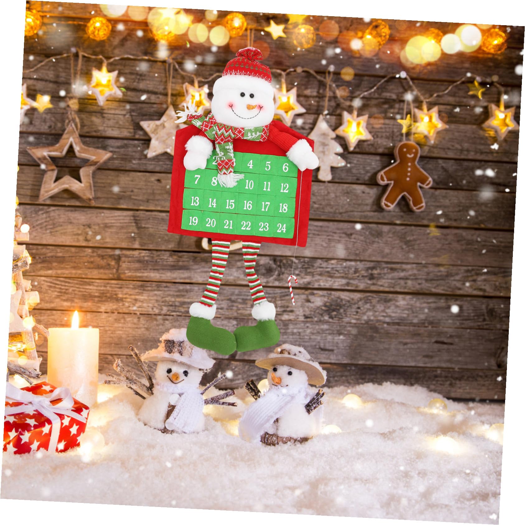 Weihnachts Countdown Kalender zum Aufhängen Adventskalender für Tür oder Wand Diy-weihnachtskalender aus Pp-baumwolle