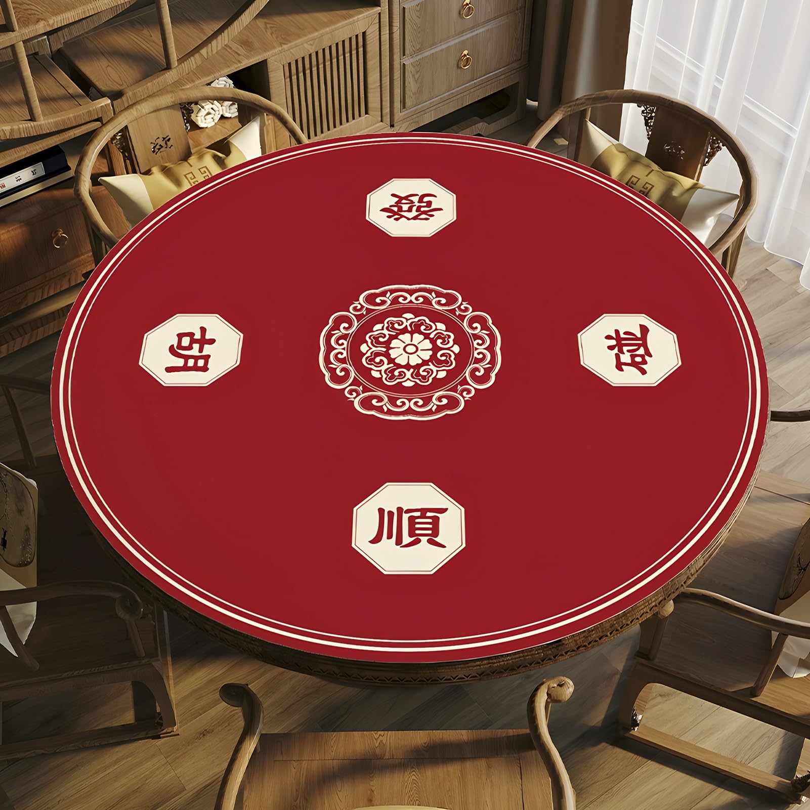 Antypoślizgowa i redukująca hałas z gumowym podkładem Duża mata do zabawy gier Mahjong, poker, karcianych, planszowych kafelkowych(100cm/39.37in)