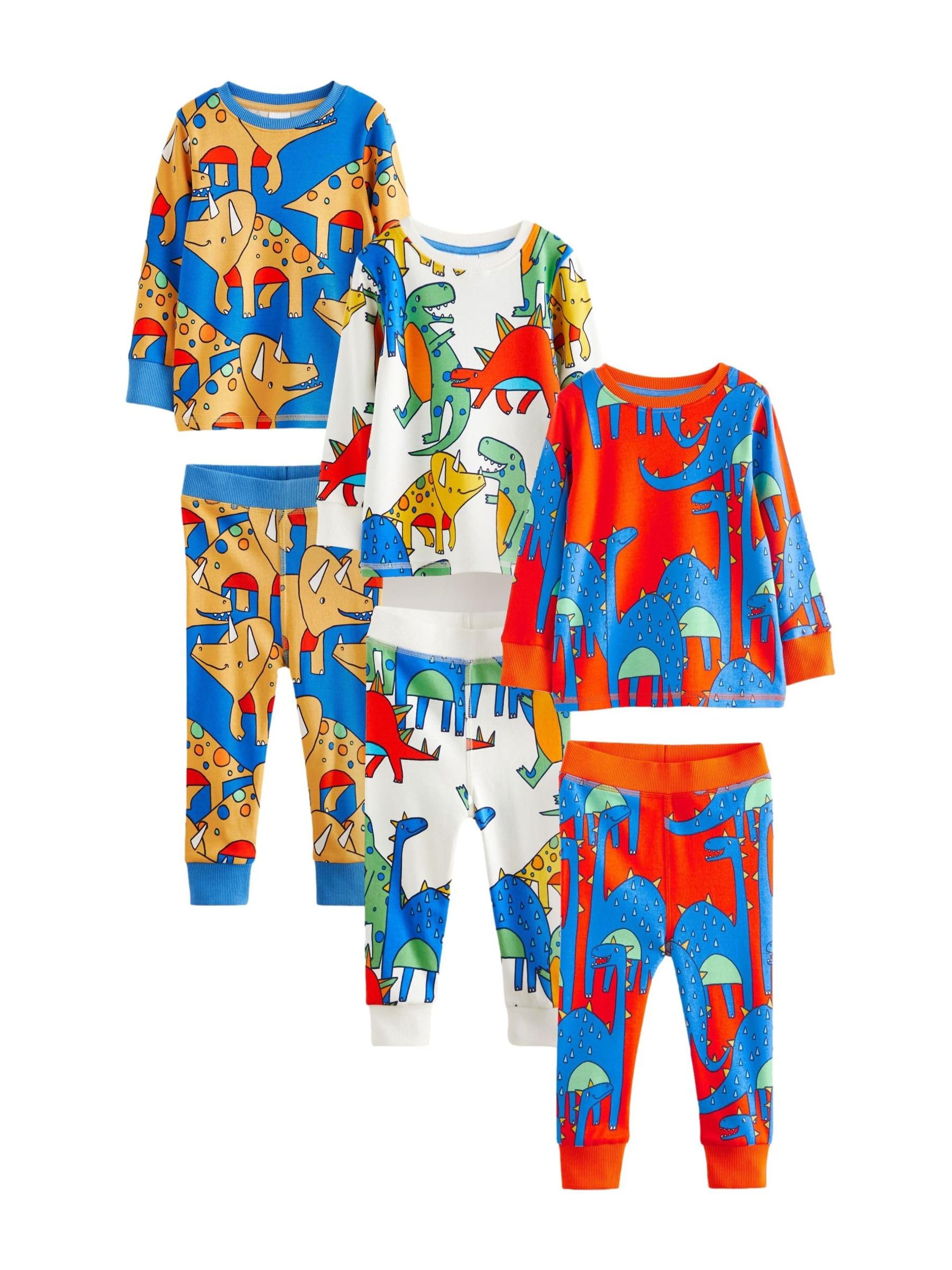 NEXT Niños Pack de 3 Pijamas abrigados 100% algodón