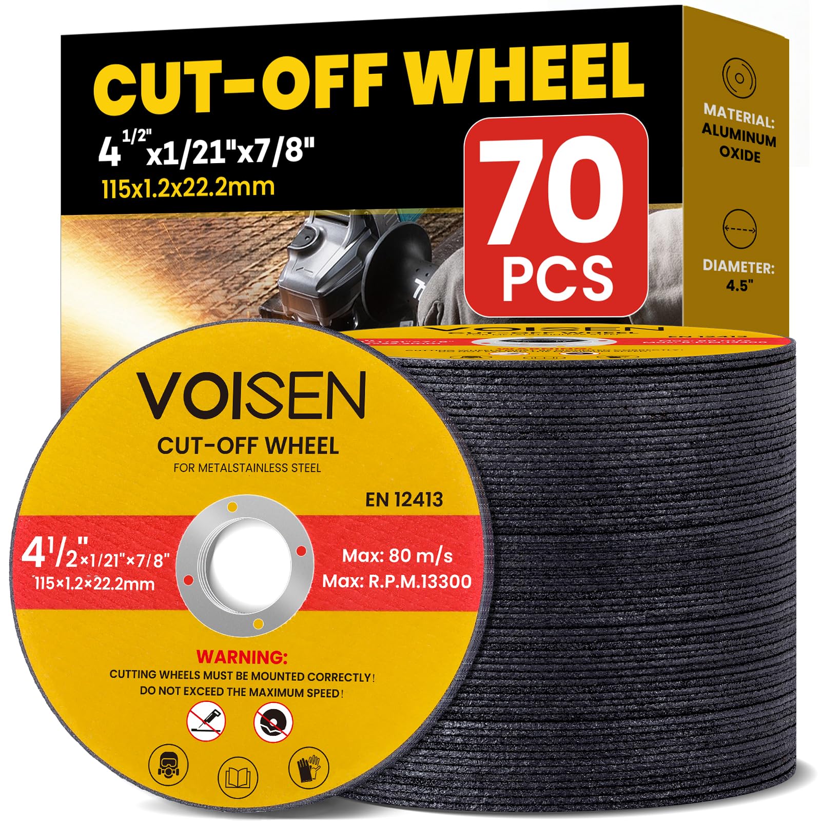 VOISEN Angle Grinder Cut-Off Wheels - 70 Pack -1 VOISEN Angle Grinder Cut-Off Wheels - 70 Pack -1