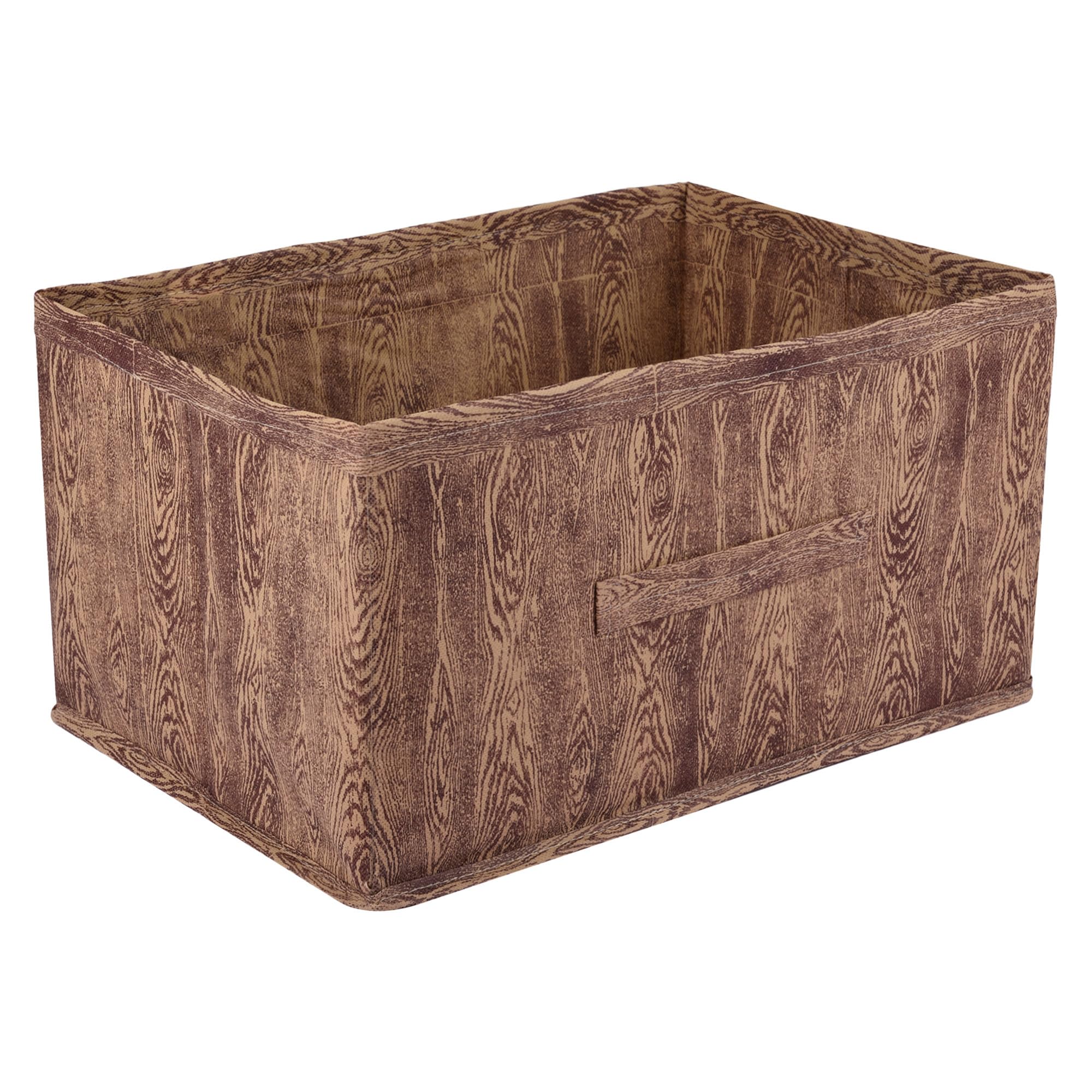 Heart Home Drawer Storage Box | Bin for Clothes | Wardrobe Organizer for Books | Closet Box With Handle | Non-Woven and Wooden Storage Box | Brown, 11.3,41 x 30 x 22 cm) x 41 Centimeters