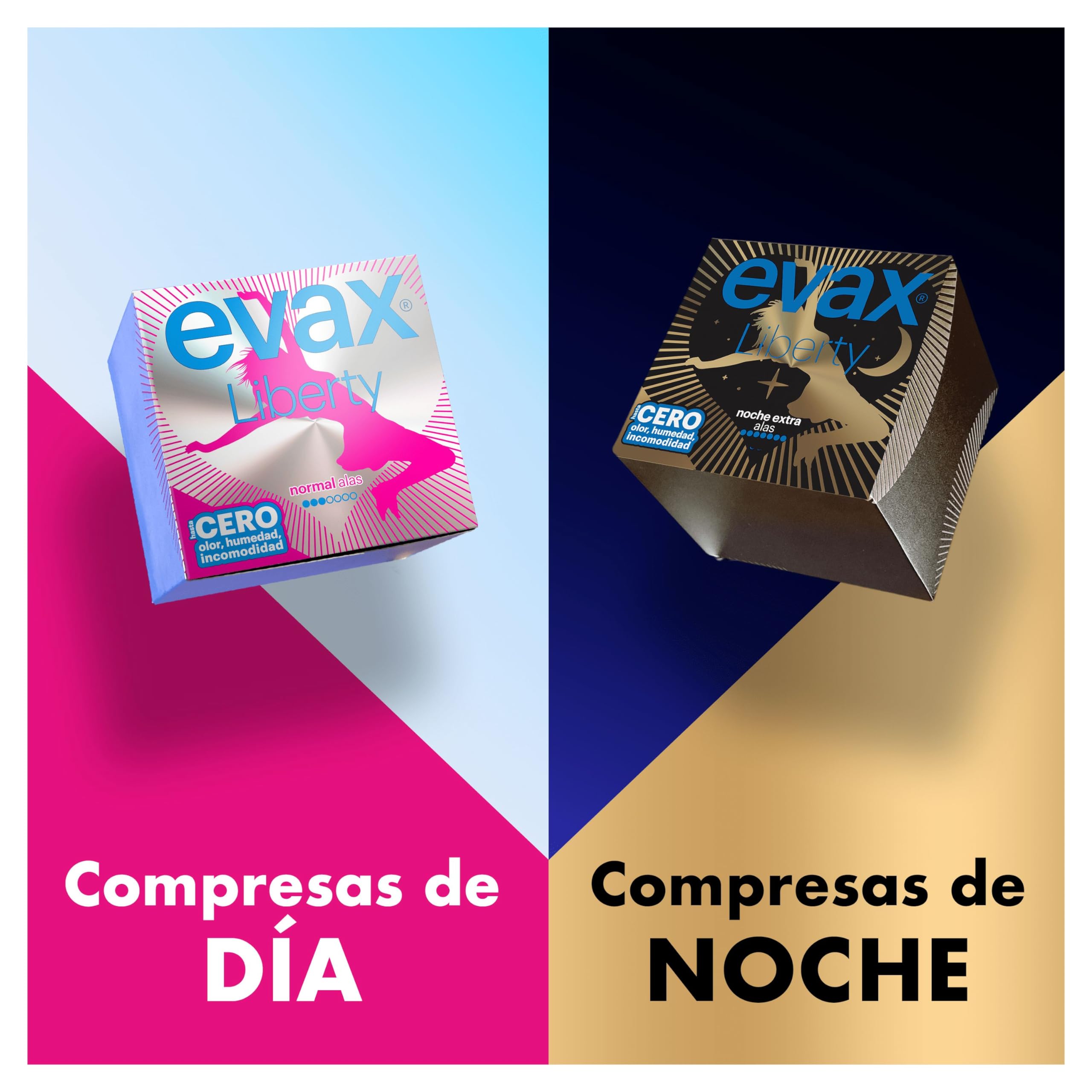 Evax Liberty Noche Compresas Con Alas, 72 unidades, No Notarás Que Las Llevas