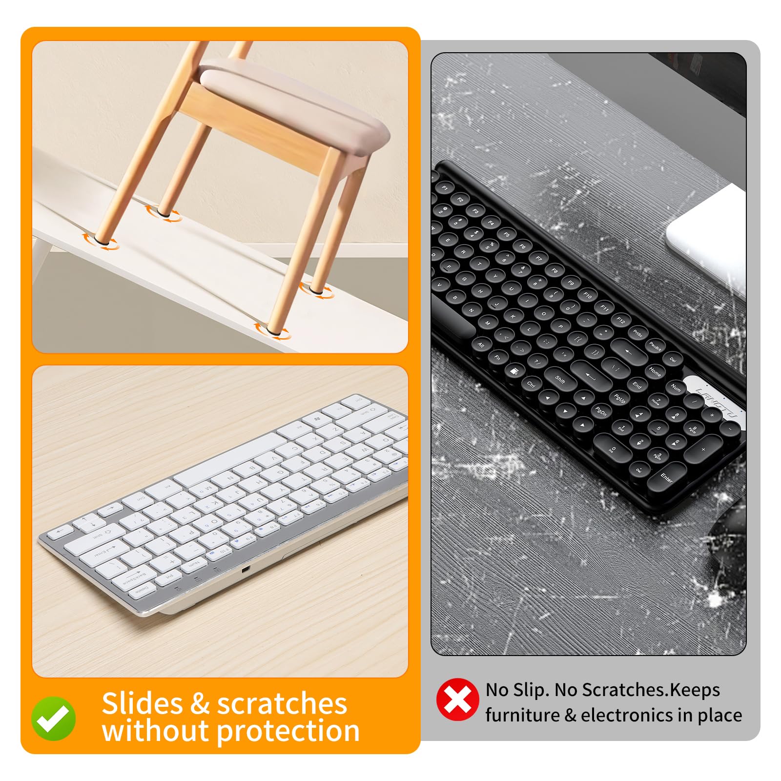 CHUNZEXI Almohadillas autoadhesivas antideslizantes para muebles, protectores de suelo de goma de 4 x 40 pulgadas, pinzas antideslizantes cortables para suelos de madera dura, protección contra